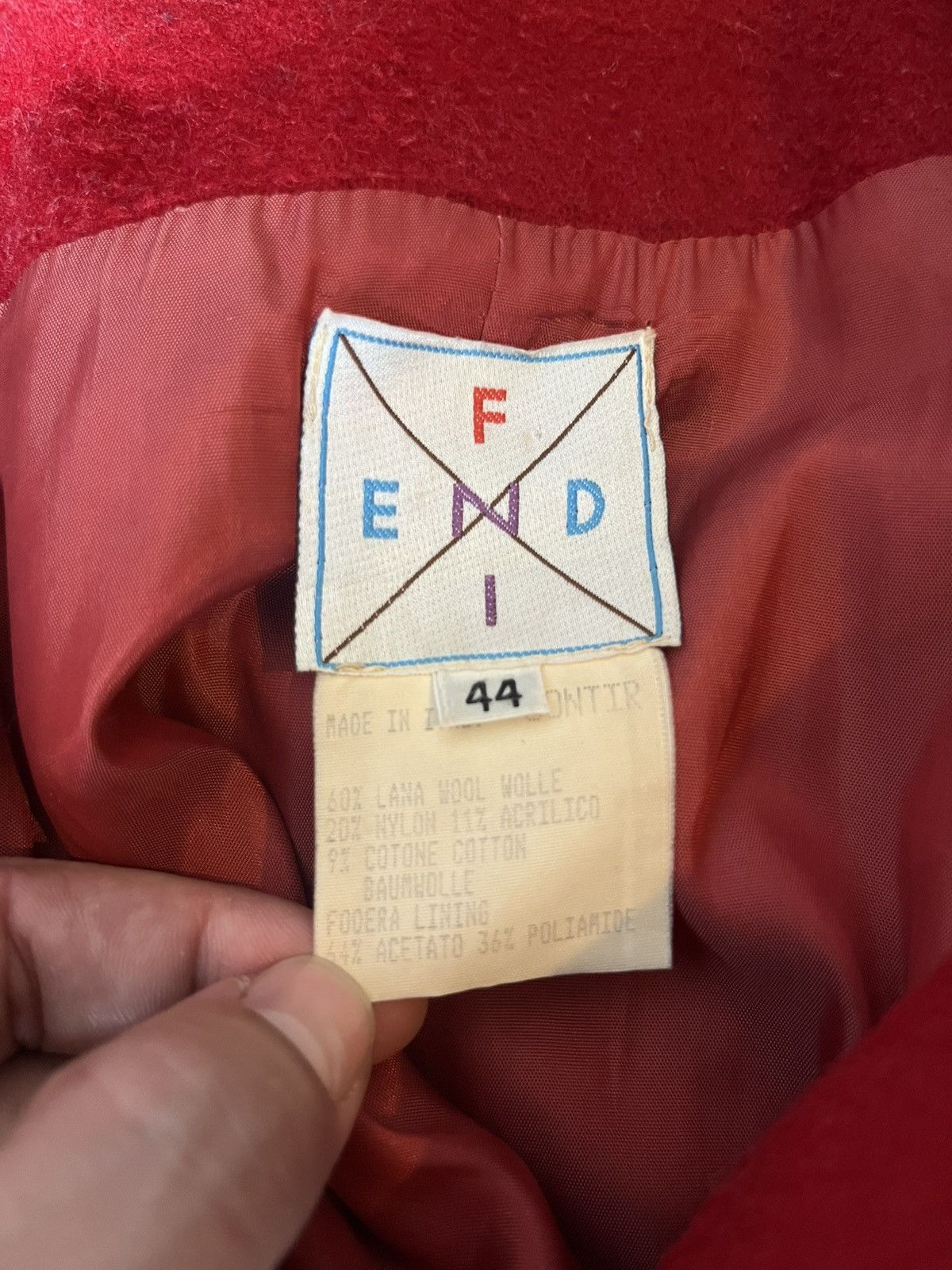 Fendi Vintage 80s Lady’s Red Fendi Coat Size M / US 6-8 / IT 42-44 - 2 Thumbnail