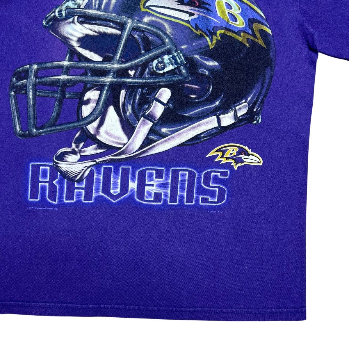 NFL Vintage 2001 NFL Baltimore Ravens Helmet 3D Spell Out Tee Size US L / EU 52-54 / 3 - 6 Thumbnail