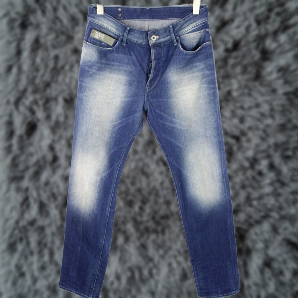G-Star G-STAR Blades Tapered Jeans Men W31/L34 Button Fly Faded Whiskers Denim Size US 31 - 1 Thumbnail