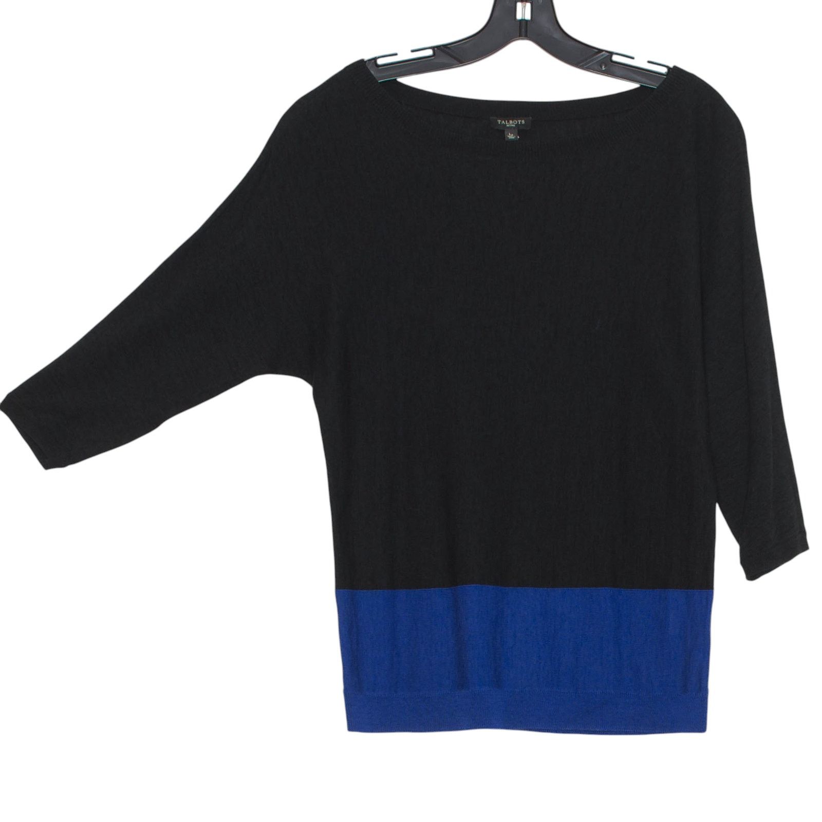 Talbots Talbots Colorblock Top Black Blue LP Minimalist Quiet Luxury Size L / US 10 / IT 46 - 1 Thumbnail