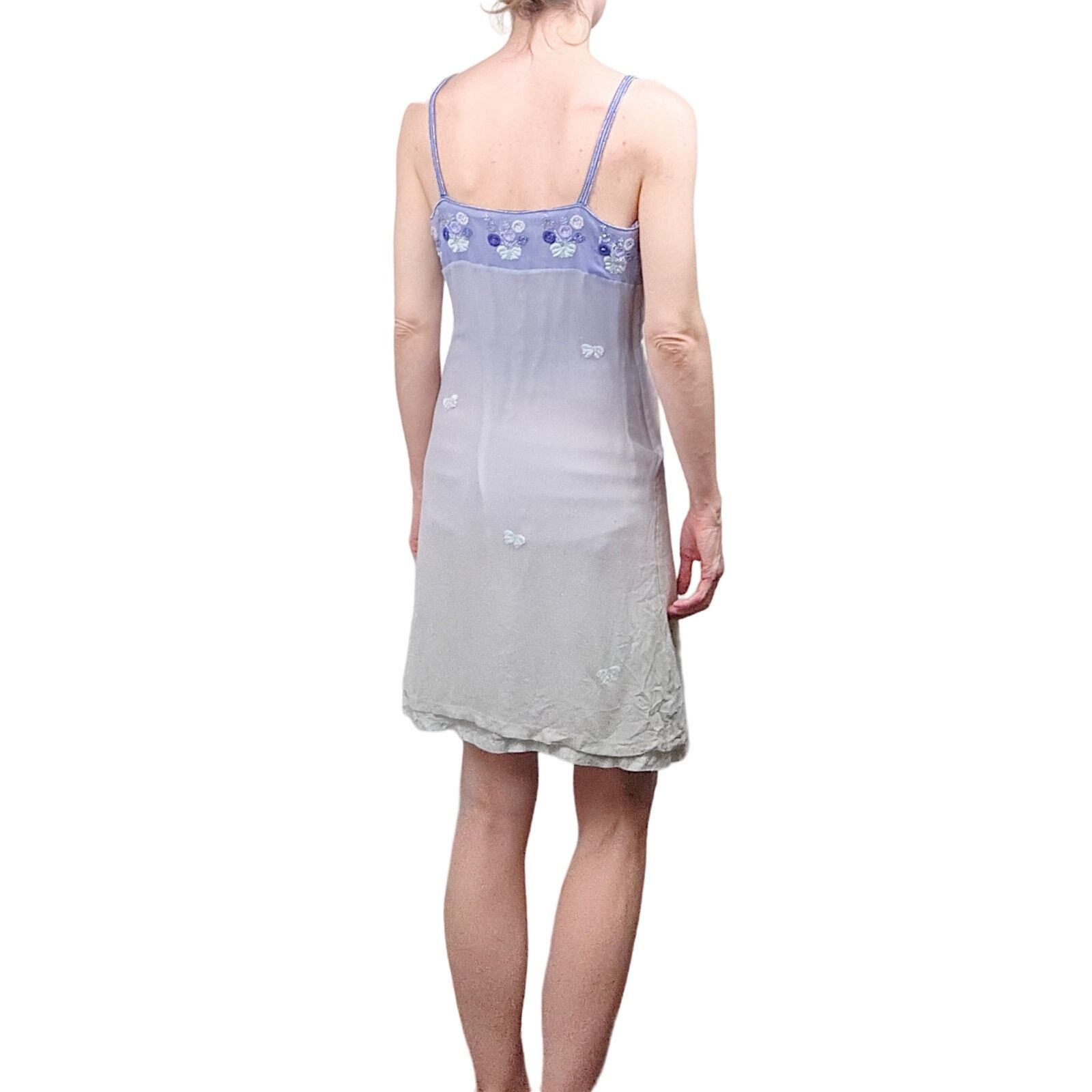 Other Vintage Y2K Anopia Collezioni Silk Ombre Dress Womens 8 Size M / US 6-8 / IT 42-44 - 3 Thumbnail