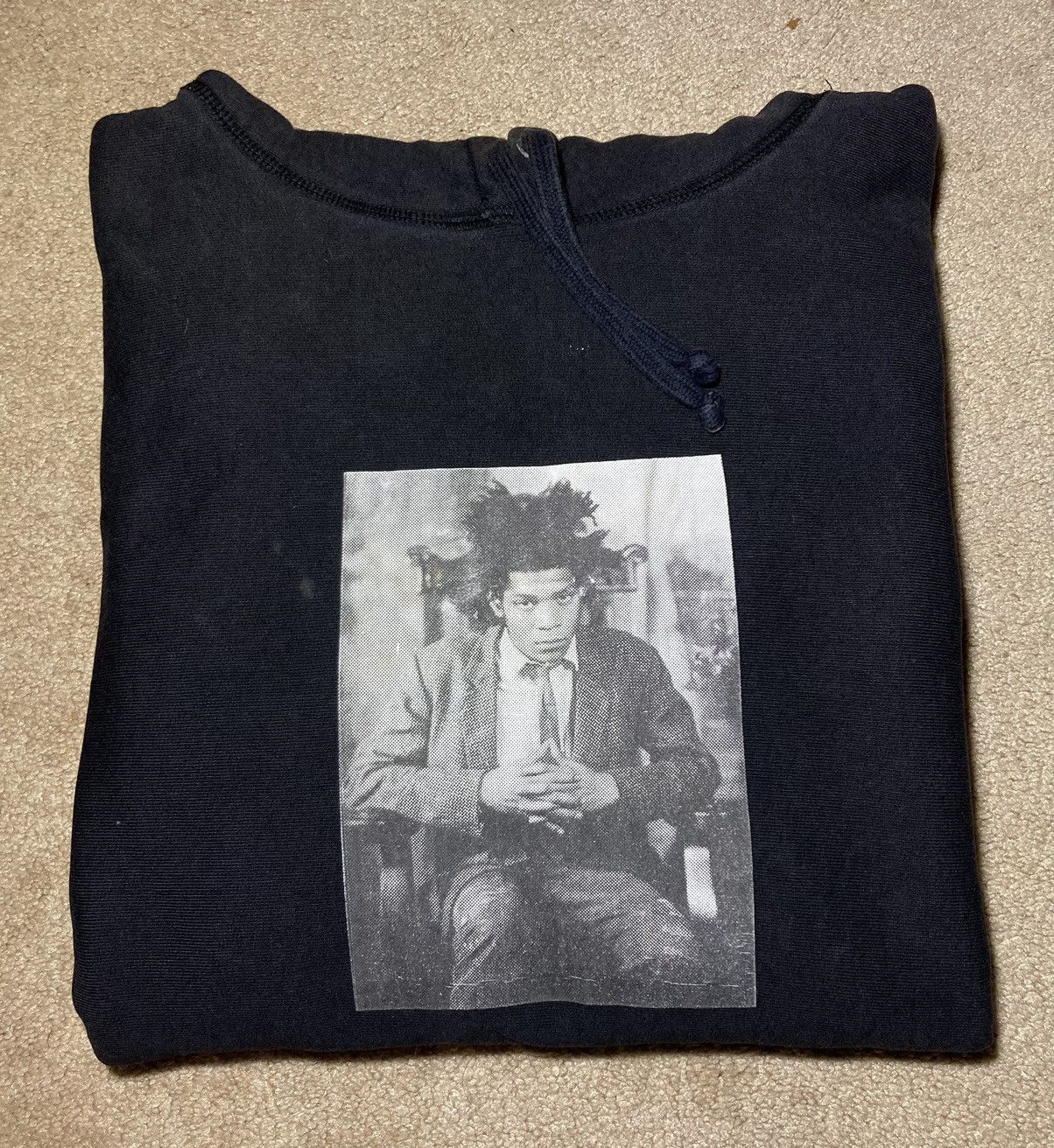 image of Fw13 Supreme Jean Basquiat Portrait Sweater 2013 Art Photo in Black, Men's (Size Medium)