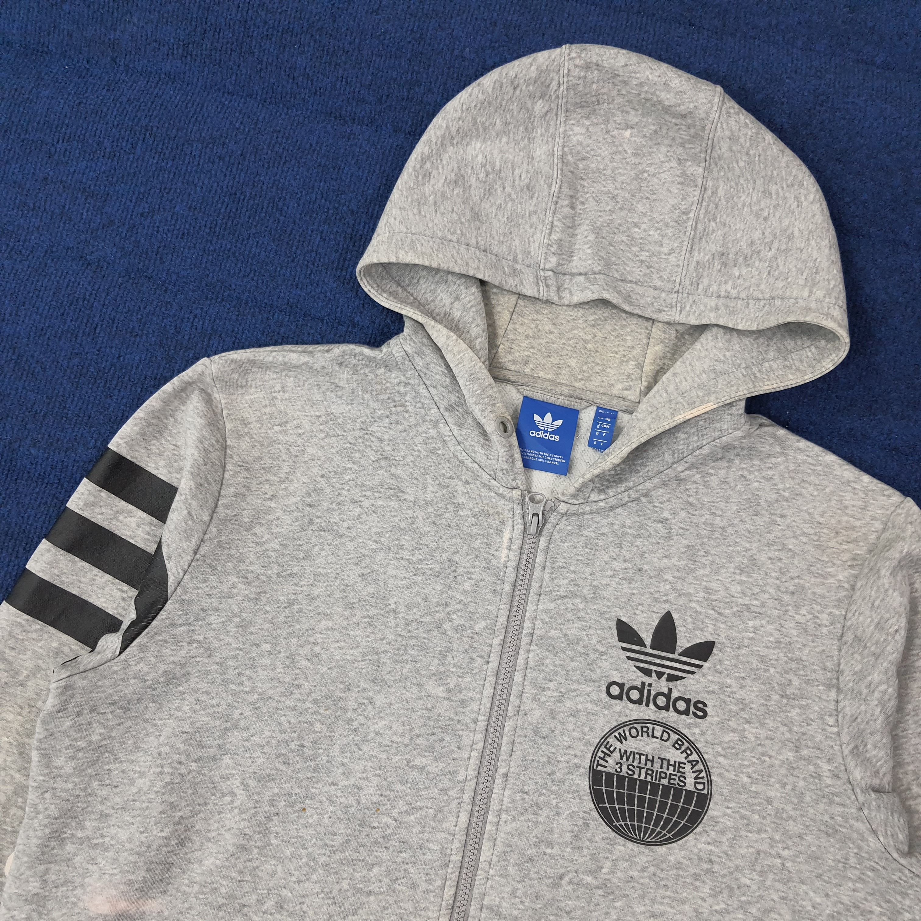 Adidas Vintage Adidas 3 Stripes Zipper Hoodie C261N27 Size US M / EU 48-50 / 2 - 2 Thumbnail