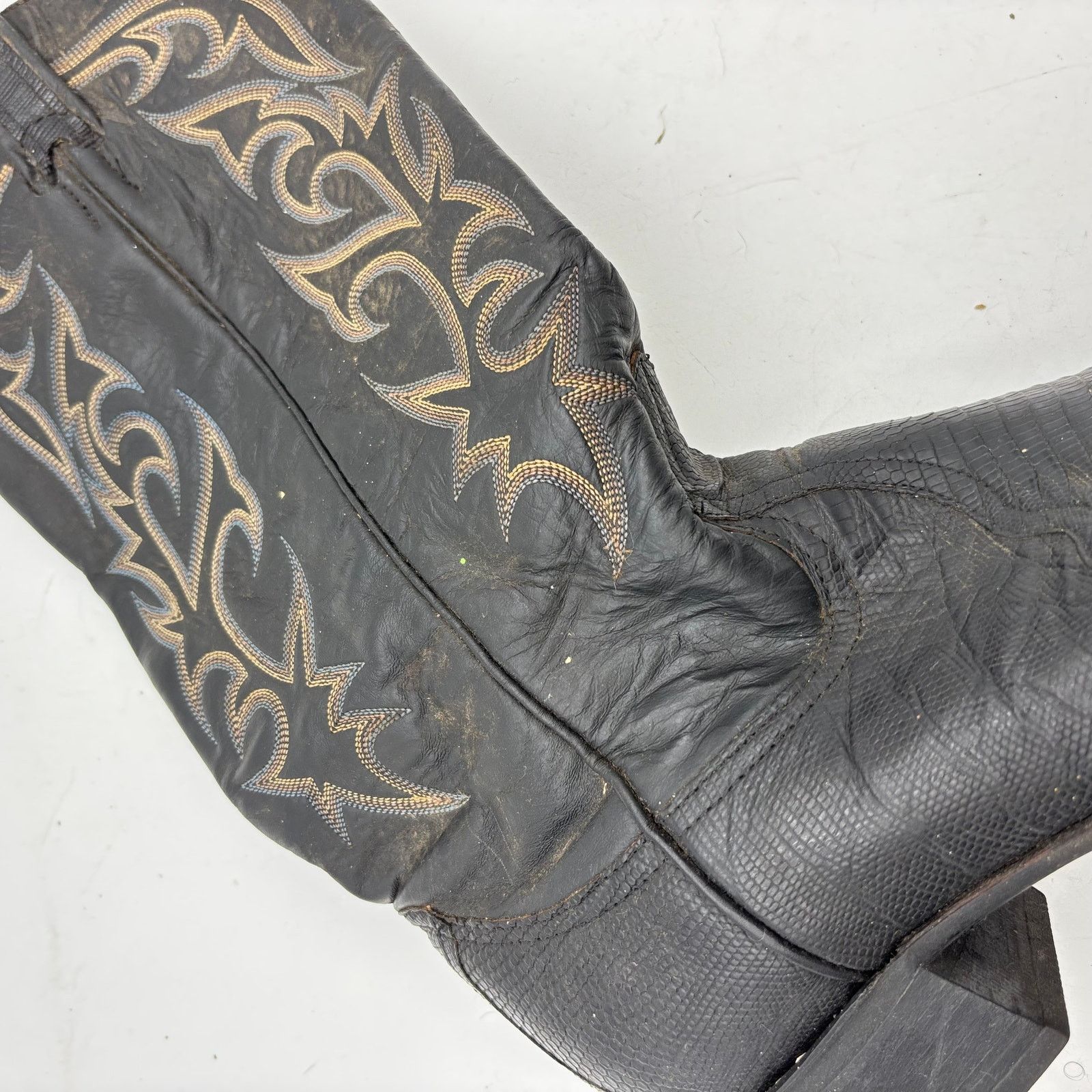 Larry Mahan Vintage 80s Larry Mahan Cowboy Boots Western Lizard 10 D Size US 10 / EU 43 - 13 Thumbnail