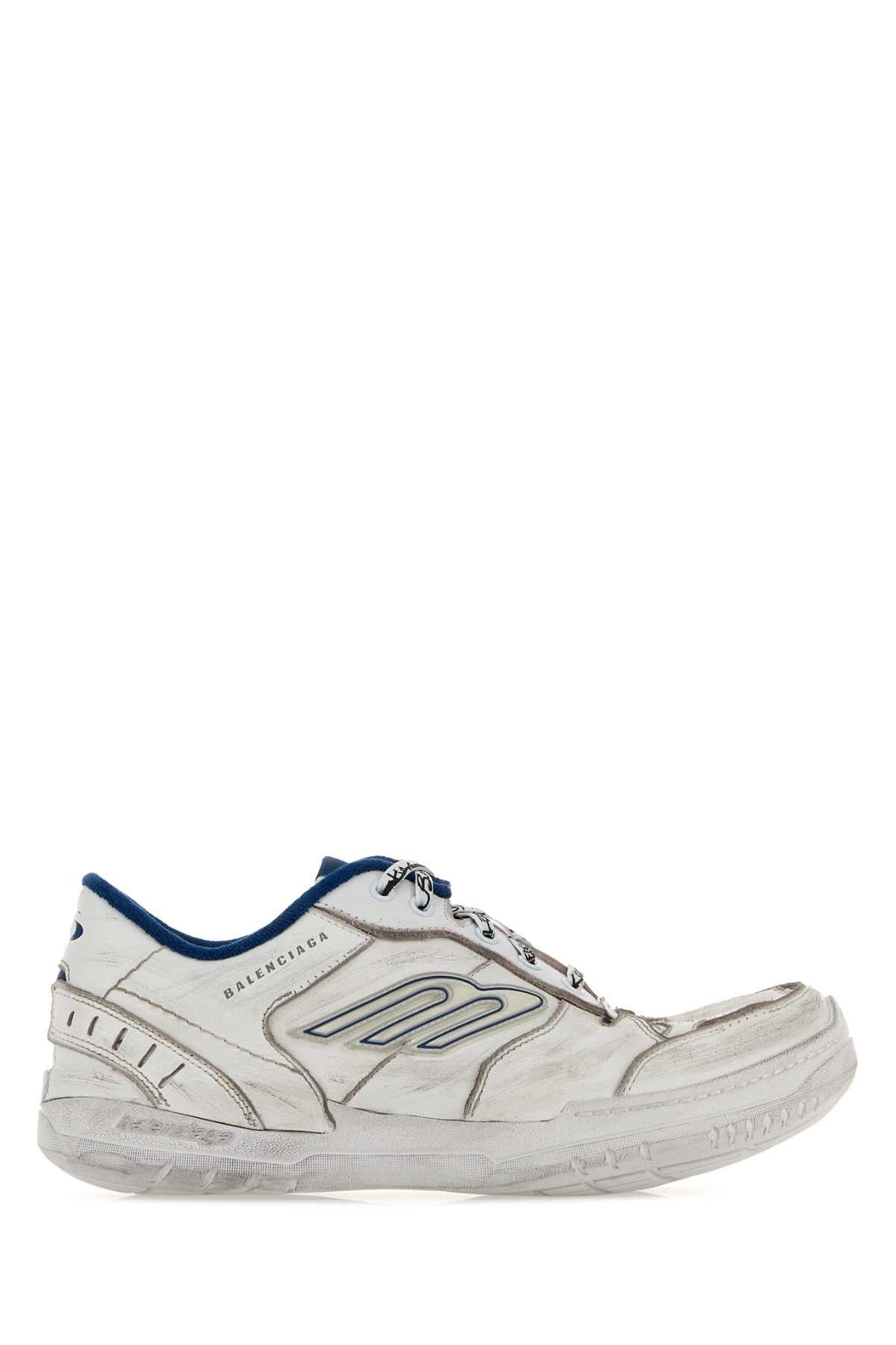 Balenciaga White Leather Hamptons Sneakers Size US 10 / EU 43 - 1 Thumbnail