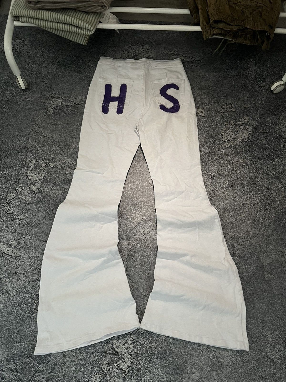 Japanese Brand Distressed White Glamour Flare Jean / Hysteric Glamour Style Size US 28 / EU 44 - 3 Thumbnail