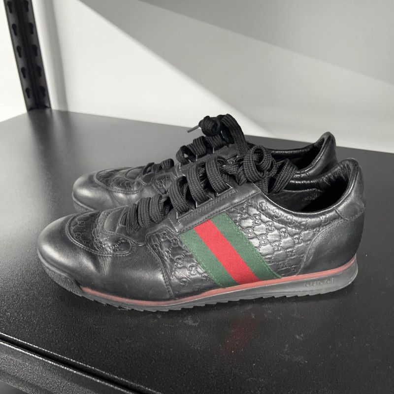 Gucci Gucci Black Leather Sporty Lifestyle Sneakers Size US 7.5 / EU 40-41 - 1 Thumbnail