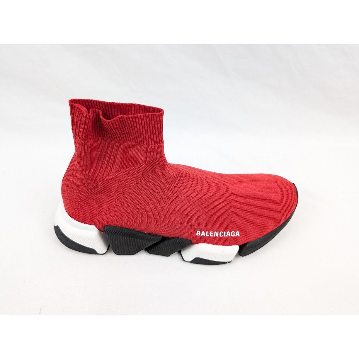 Balenciaga o1rshd1 Speed 2.0 Low-Top Sneakers in Red/Black/White Size US 9 / EU 42 - 3 Thumbnail