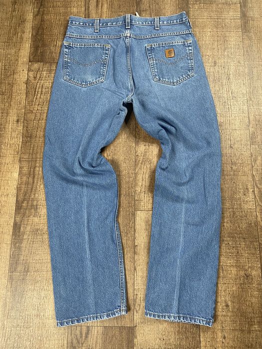 Vintage Vintage Baggy Y2K Essential Faded Carhartt Blue Jeans 36x32 ...