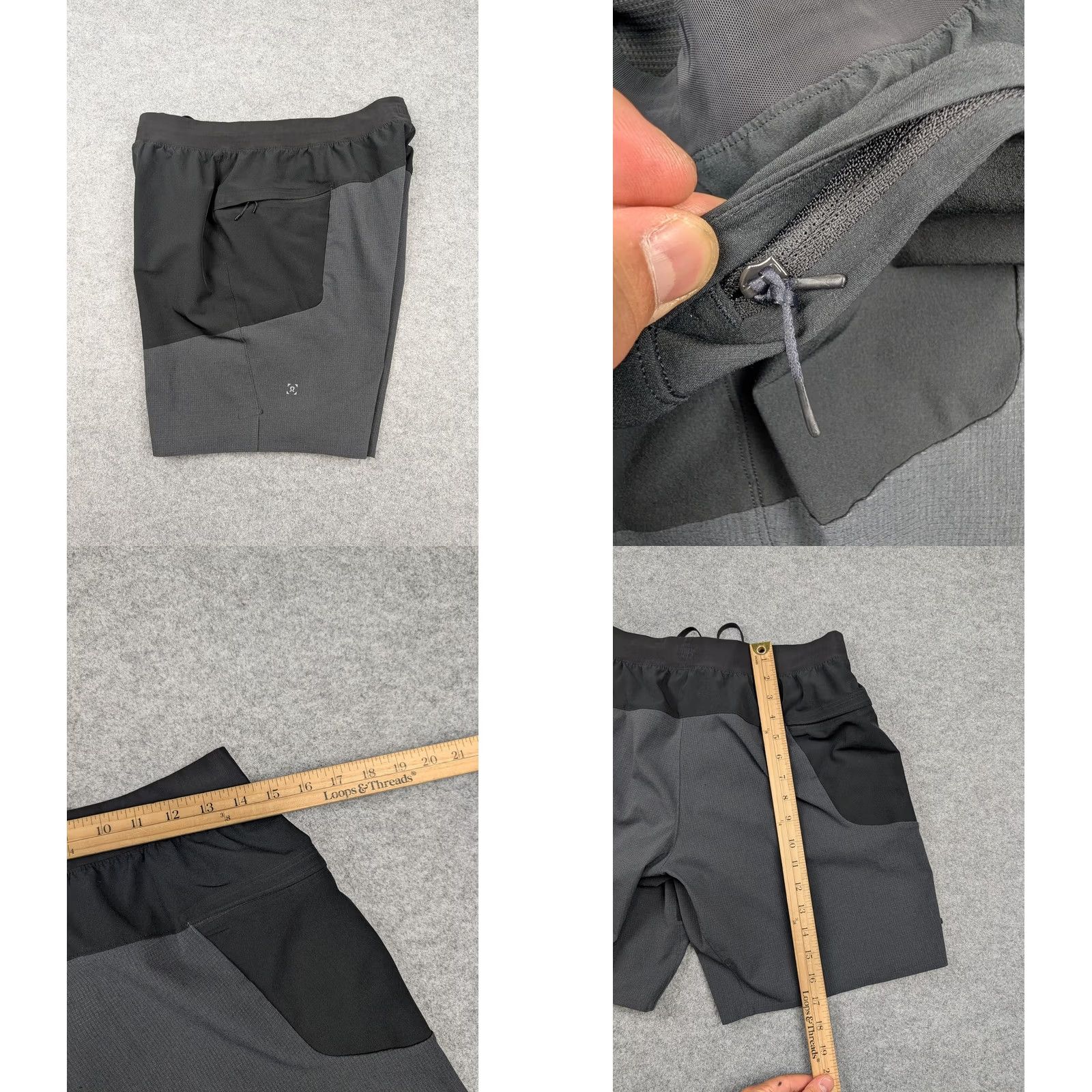 Lululemon Lululemon Shorts Mens M Gray Colorblock Lined Pockets Running Training Short Size US 31 - 8 Thumbnail