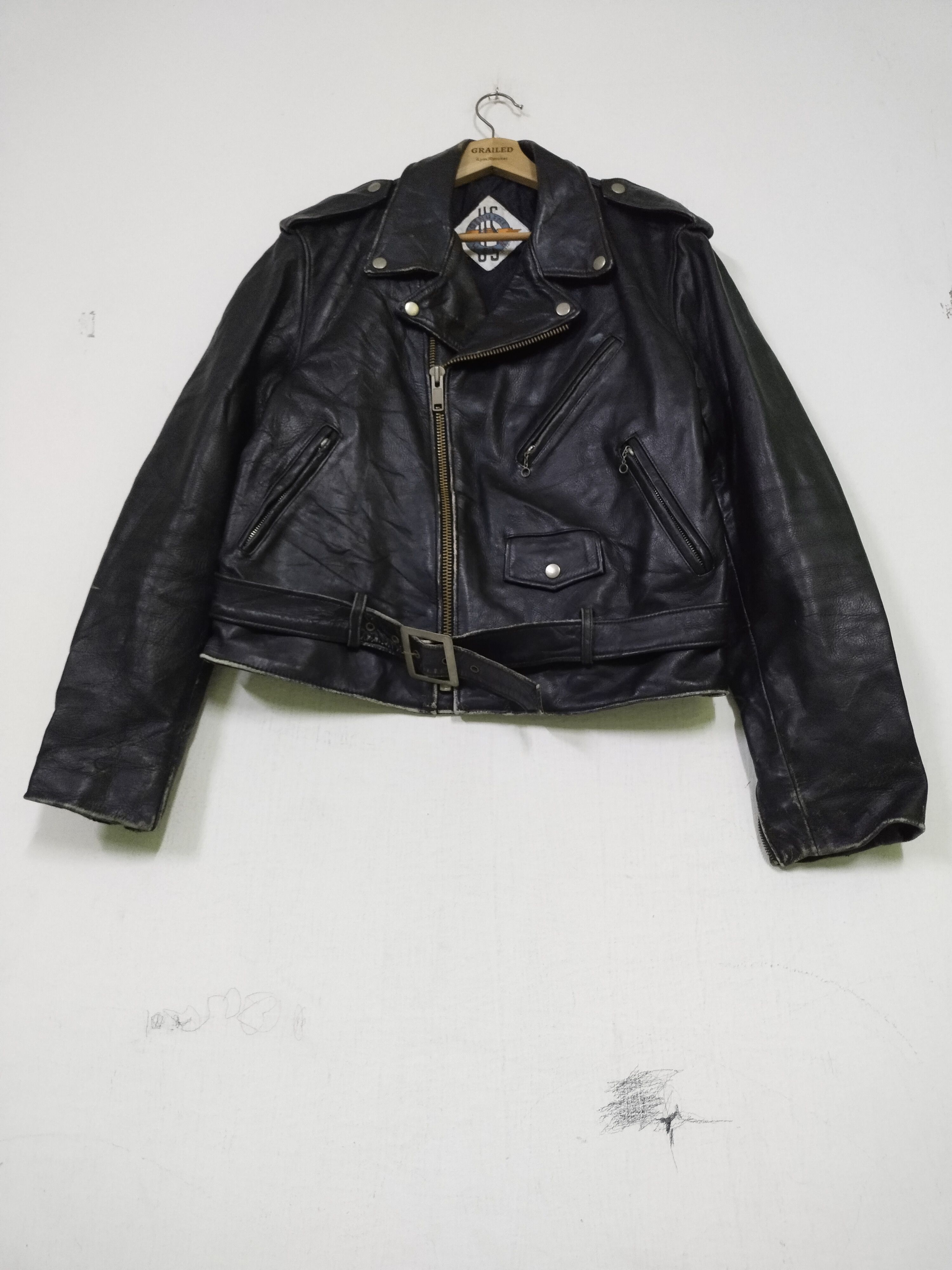 Genuine Leather Vintage Genuine Wear Double Leather Motorcycle Jacket Rare Size US M / EU 48-50 / 2 - 5 Thumbnail