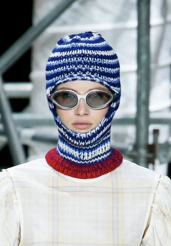 image of Calvin Klein 205W39Nyc Knit Balaclava Hat in Blue, Men's