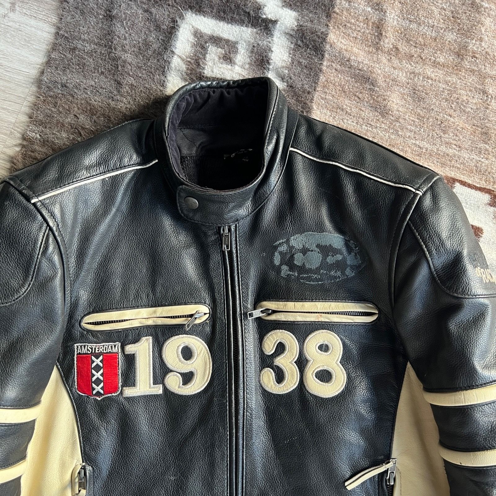 Genuine Leather Vintage Leather Motorcycle Jacket SC 1/14 Cafe Racer 9964AC Size US M / EU 48-50 / 2 - 2 Thumbnail