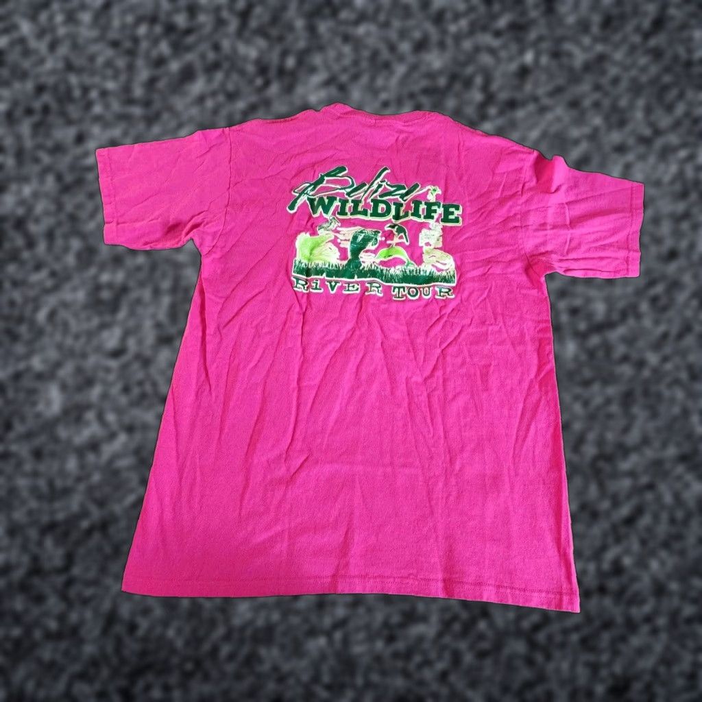 Vintage VINTAGE Mens L Yazbek Belize River Tours Travel T Shirt Pink Short Sleeve Cotton Size US L / EU 52-54 / 3 - 1 Thumbnail