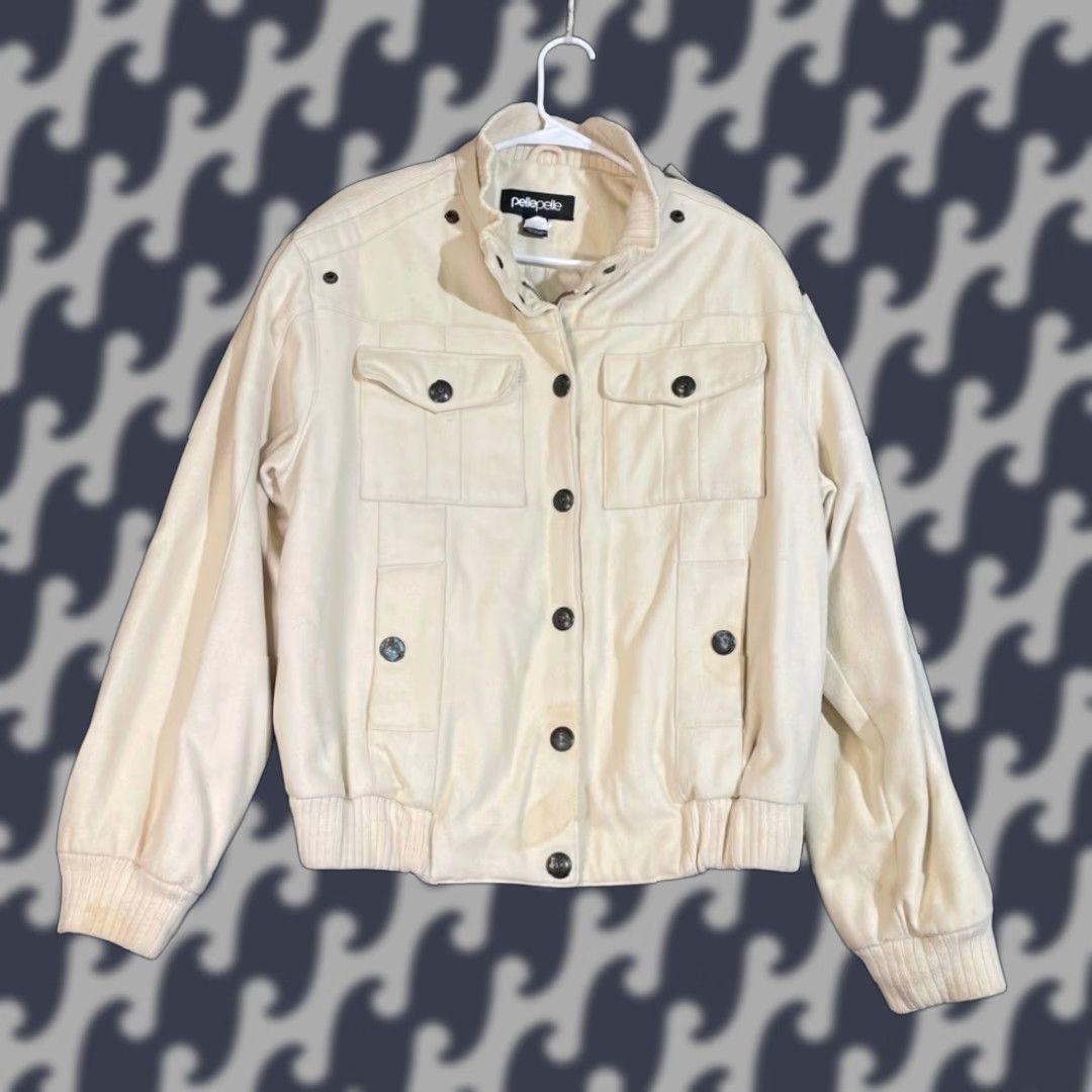 Pelle Pelle Pelle Pelle Utility Jacket 3XL Beige Wool Blend Full Zip Hip Hop Y2K Streetwear Mens Big & Tall Wool Beige 3XL Full Zip Jacket Size US XXL / EU 58 / 5 - 1 Thumbnail