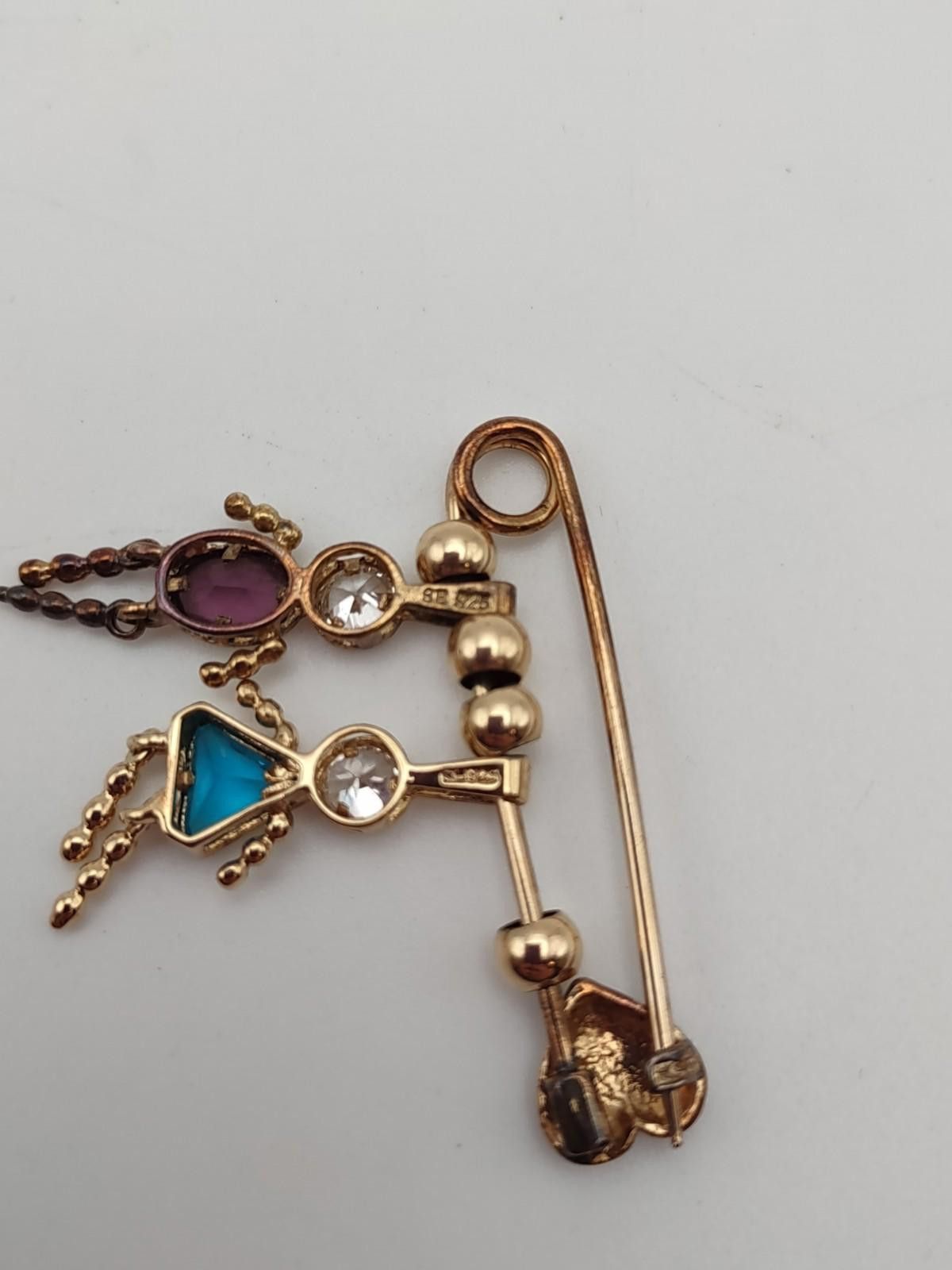 The Unbranded Brand Sterling Silver Mom Kids Brooch Pin 925 SB Gold Tone Size ONE SIZE - 4 Thumbnail
