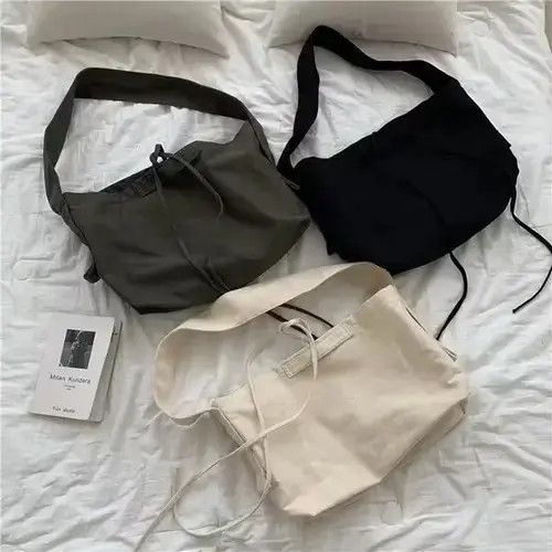 Japanese Brand × Vintage Loose fit black burlap shoudler tote bag Size ONE SIZE - 2 Thumbnail