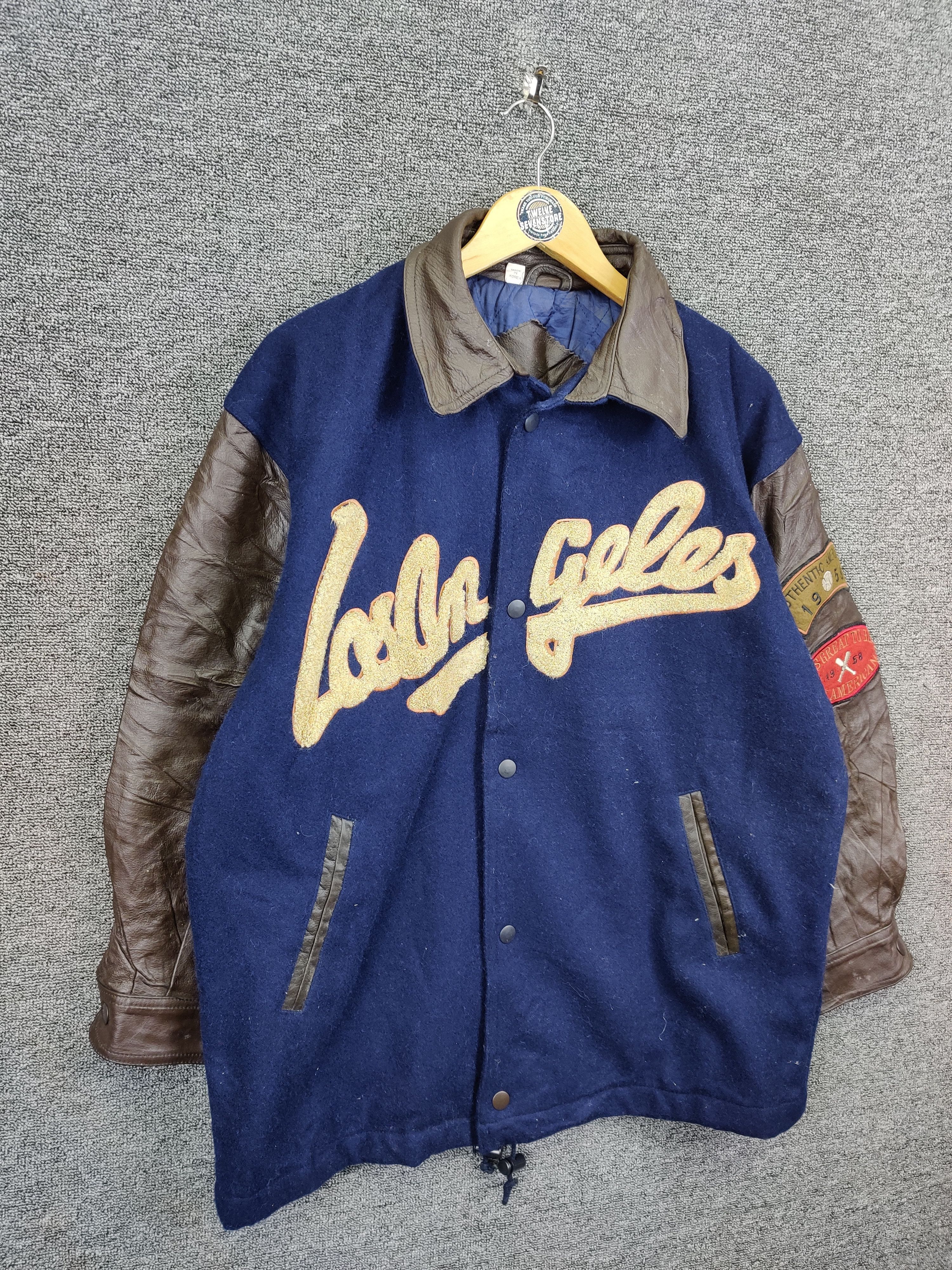American Apparel Vintage American Los Angeles Wool Varsity Leather Jacket Size US L / EU 52-54 / 3 - 5 Thumbnail