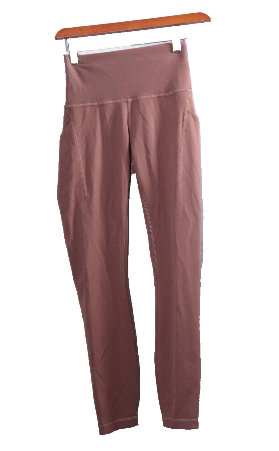 Designer Lululemon Women 4 Pink Brown Wunder Train High-Rise Legging Size 27" / US 4 / IT 40 - 5 Thumbnail