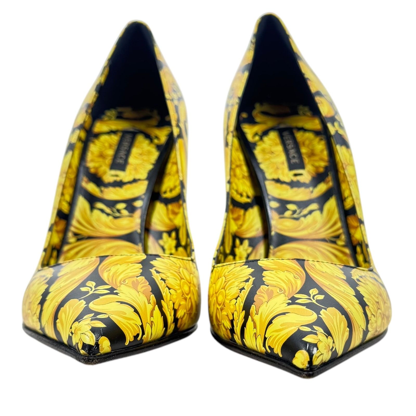 Versace Versace Borocco Medusa Leather Heels Pointed Toe Printed Size US 9.5 / IT 39.5 - 5 Thumbnail