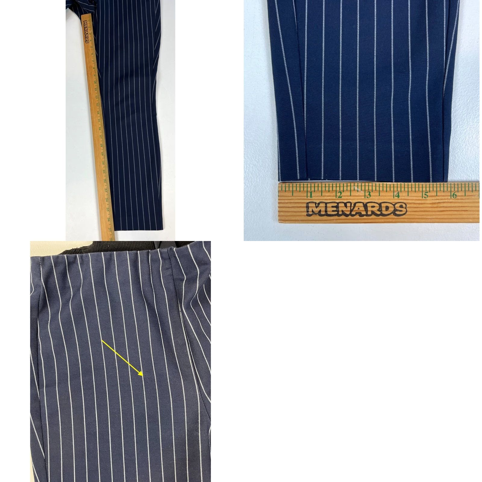 Rag & Bone rag & bone Women's Navy Pin Stripe Pants Size 6 City Business Casual Inseam 27 in Cotton Blend Size 27" / US 4 / IT 40 - 9 Thumbnail