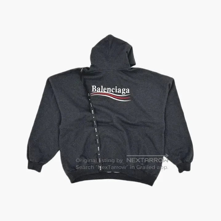 Balenciaga Balenciaga Gray Logo Print Hooded Sweatshirt. Size US M / EU 48-50 / 2 - 3 Thumbnail