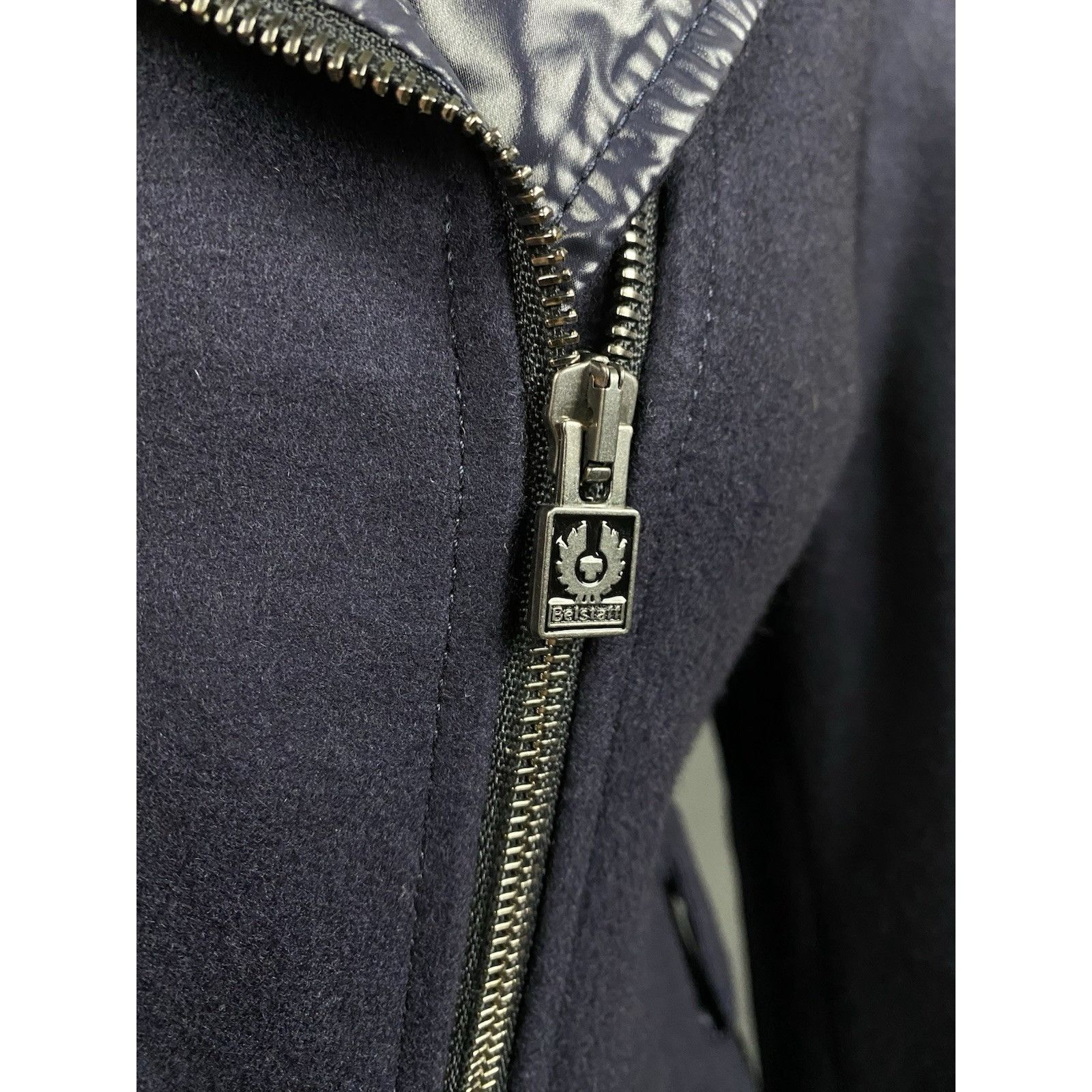 Belstaff Belstaff Women's Blue Wool Assymetric Motorcycle Biker Jacke Size M / US 6-8 / IT 42-44 - 8 Thumbnail