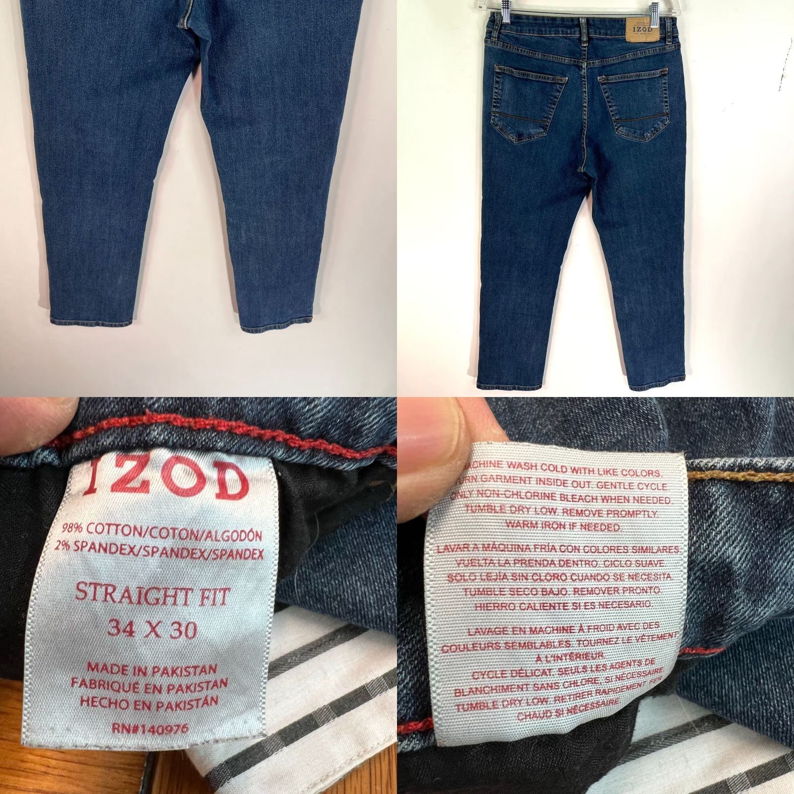 Izod IZOD Jeans Main Selling Point IZOD Straight Fit Jeans Mens Size 34 Blue 34 X 30 Regular Mens Size US 34 / EU 50 - 8 Thumbnail