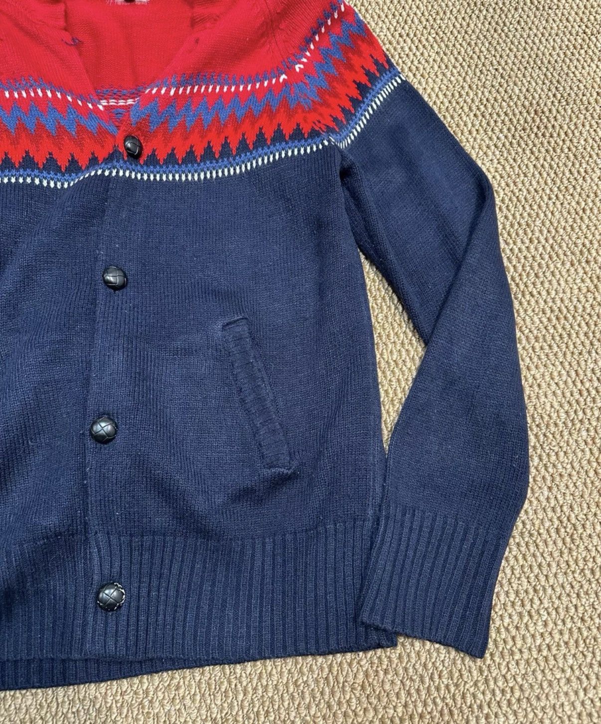 Comme des Garcons Homme Plus COMME des GARÇONS HOMME PLUS Color-Block Knit Cardigan K23 Size US M / EU 48-50 / 2 - 3 Thumbnail