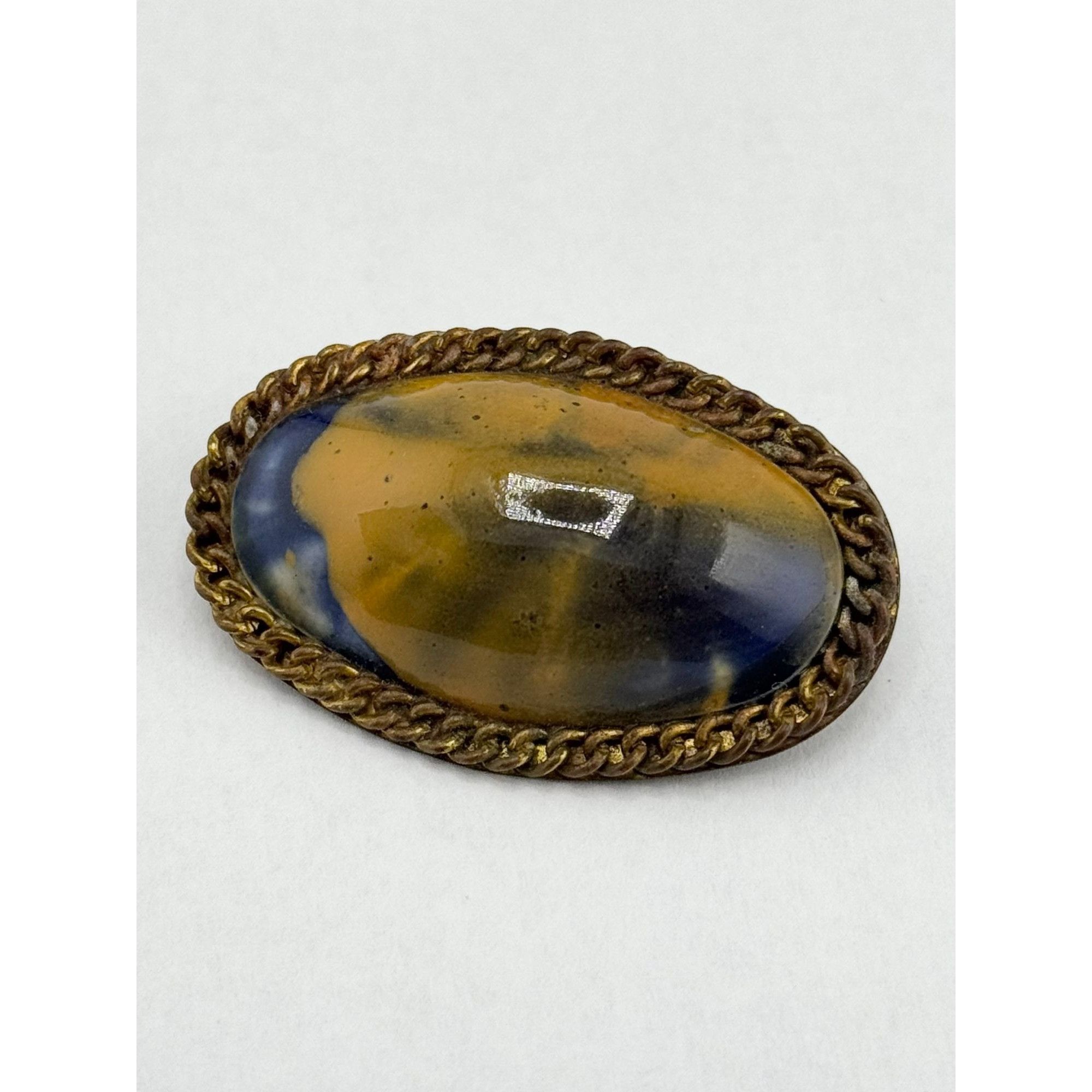 Vintage Vintage Art Glass Chain Brooch Pin Size ONE SIZE - 3 Thumbnail