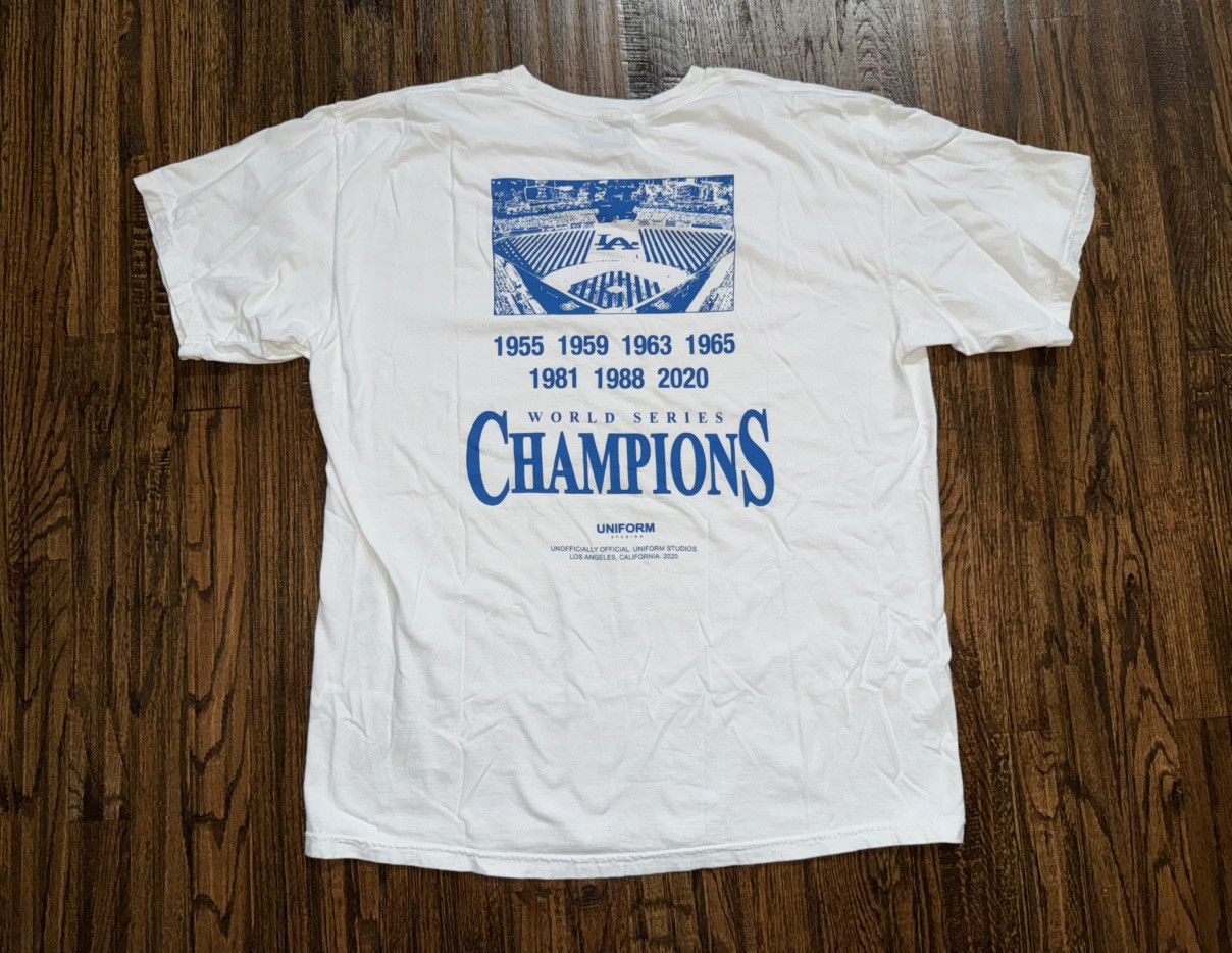 MLB × Uniform Studios Los Angeles Dodgers X Uniform Studios World Series White Tee Size US L / EU 52-54 / 3 - 1 Thumbnail