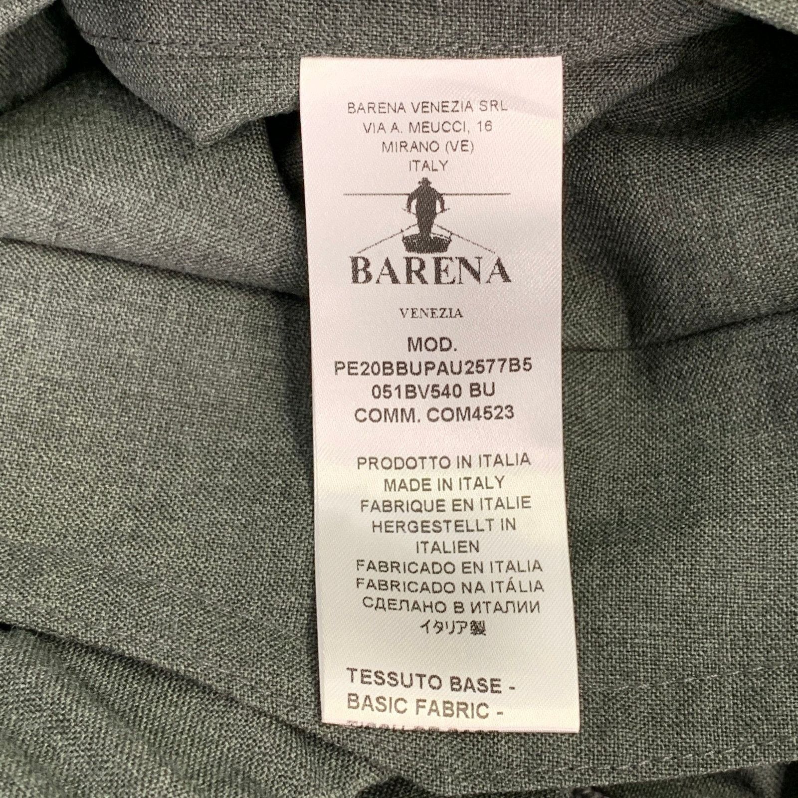 Barena Green Olive Polyester Virgin Wool Tapered Drawstring Pants Size US 34 / EU 50 - 4 Thumbnail