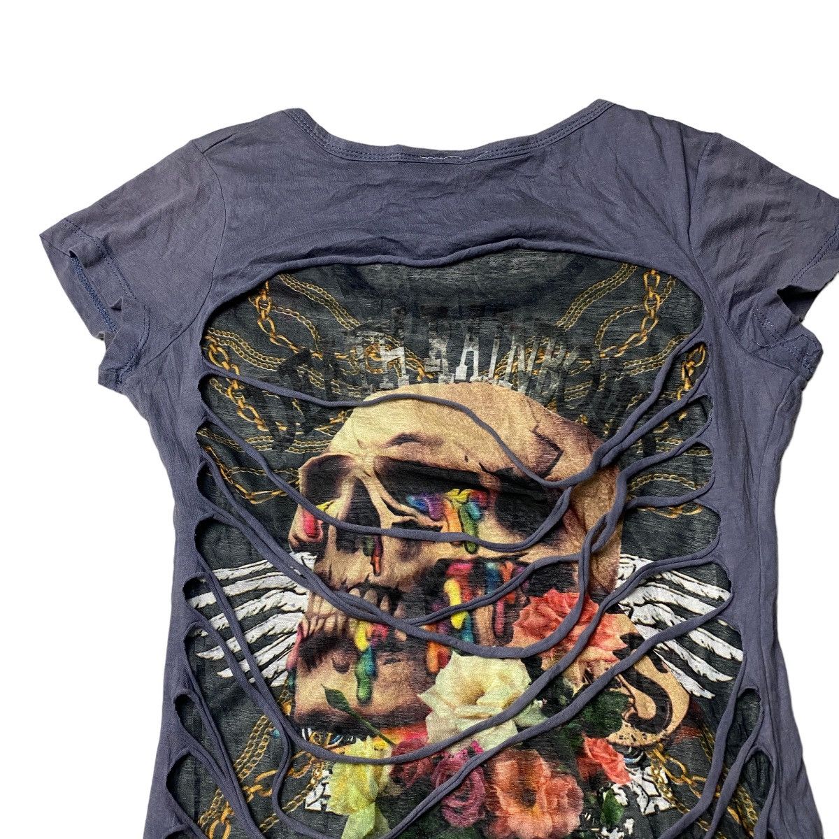 If Six Was Nine 2000's Bobby Mall Distressed Skull Shirt Size US XS / EU 42 / 0 - 5 Thumbnail