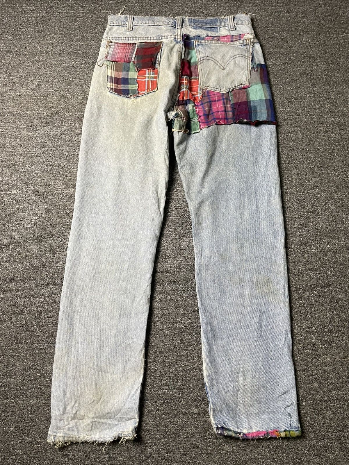 Japanese Brand × Vintage Japanese Brand Custom Patchwork Ripped Jeans (104) Size US 31 - 7 Thumbnail
