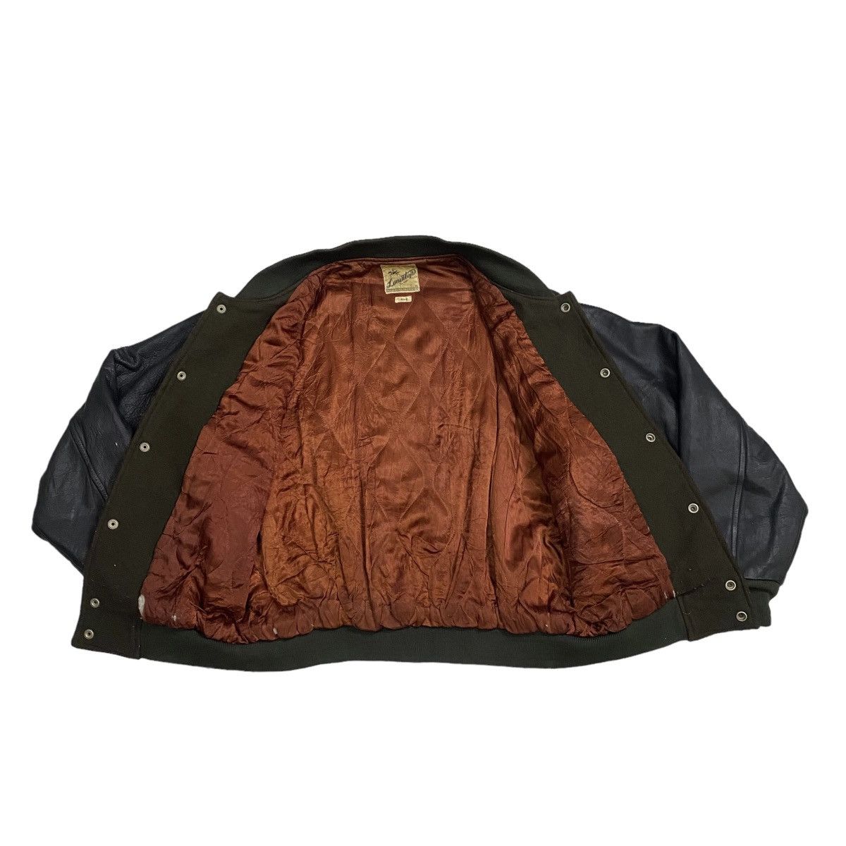 Vintage Vintage 80s loosutap varsity sleeve leather jacket Size US L / EU 52-54 / 3 - 10 Thumbnail