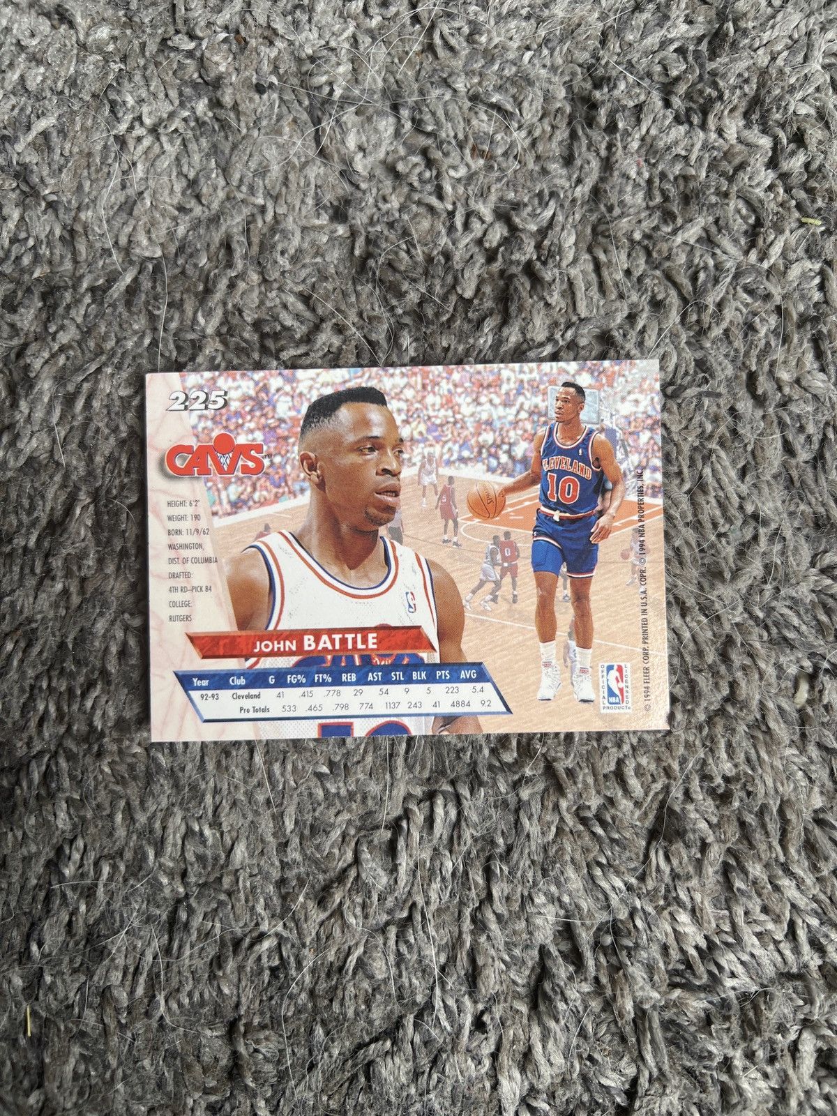 NBA 1994 Fleer Ultra #225 John Battle Card Size ONE SIZE - 2 Thumbnail