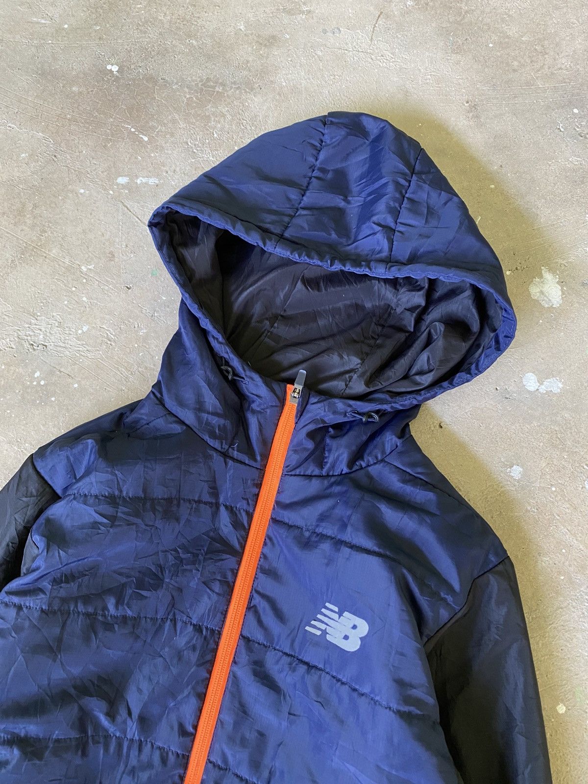 New Balance New Balance Hooded Puffer Jacket Navy Orange Size US M / EU 48-50 / 2 - 2 Thumbnail