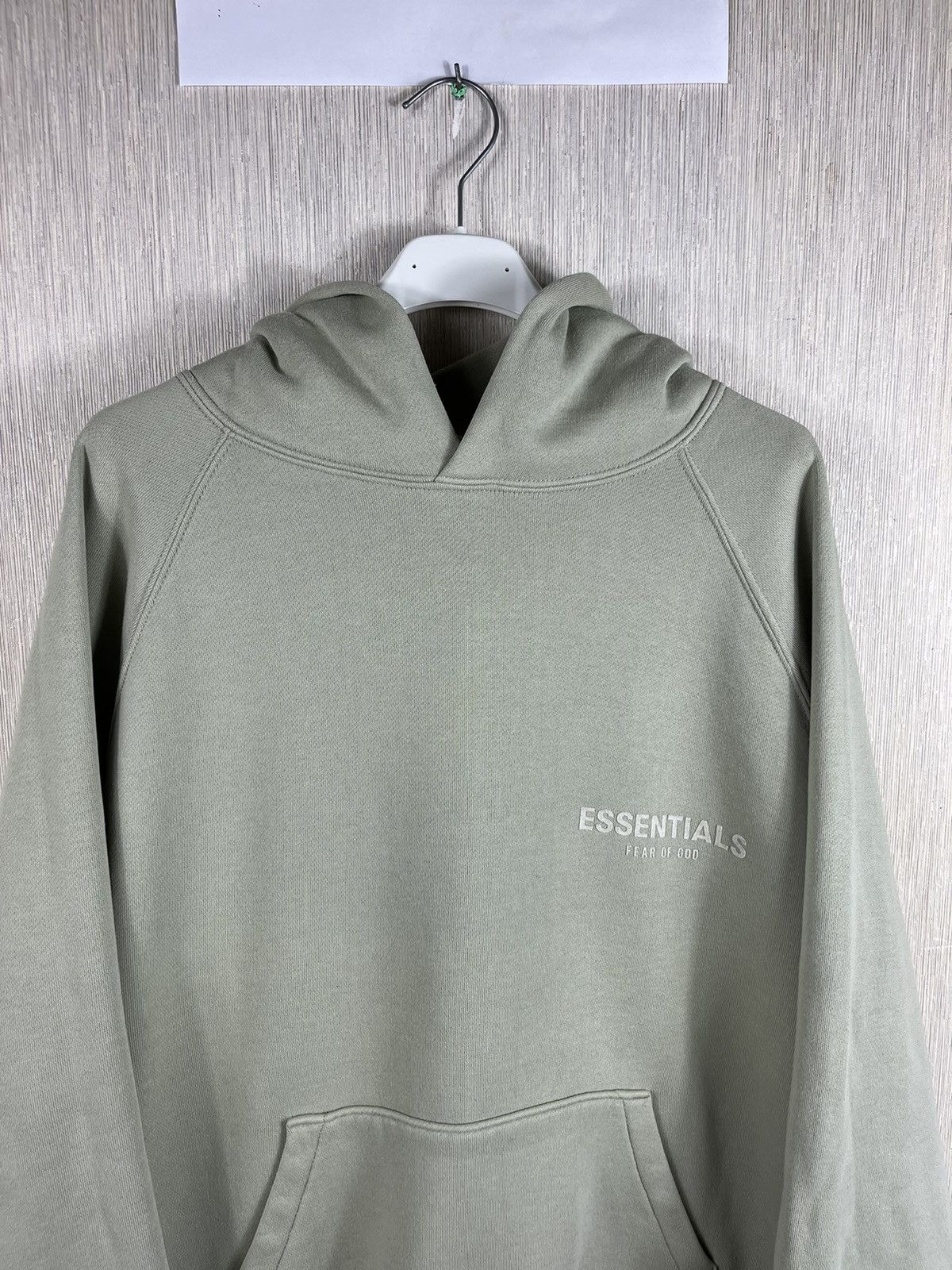 Essentials × Fear of God FOG Fear of God essentials suede chest logo boxy y2k hoodie Size US L / EU 52-54 / 3 - 5 Thumbnail