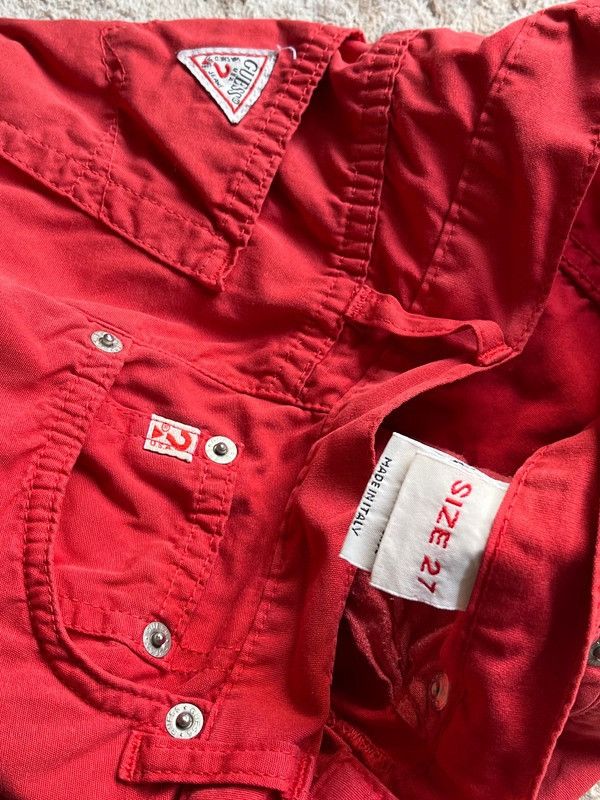 Guess Guess Jeans Made in Italy Red Vintage 90s Rare Slim Fit Size 27" / US 4 / IT 40 - 9 Thumbnail