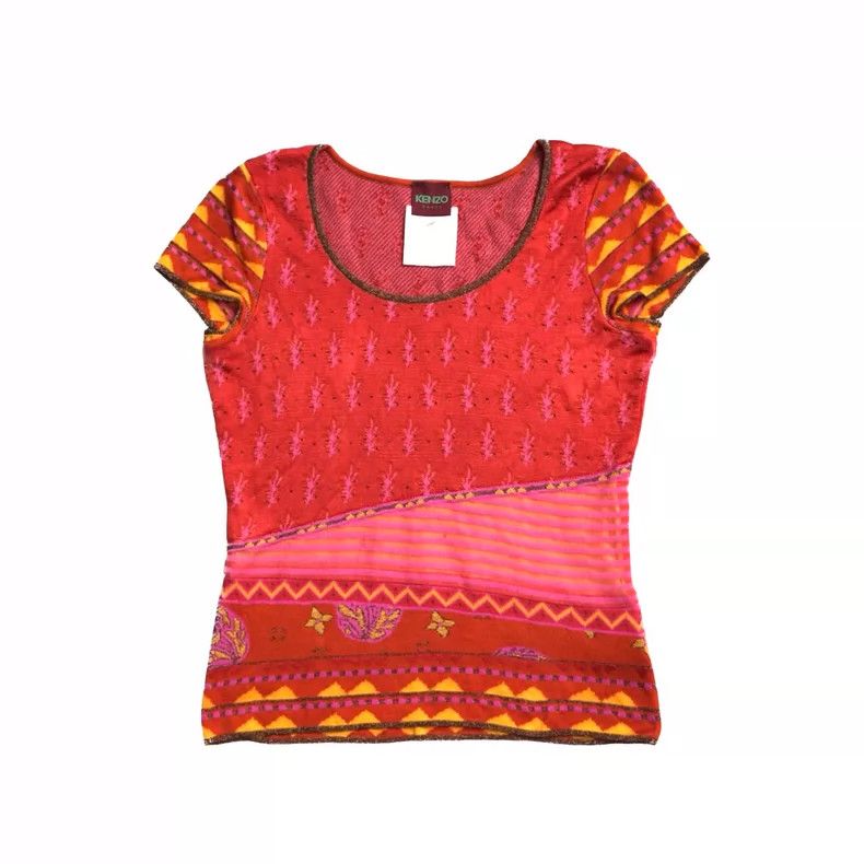 Kenzo KENZO 90's show knit patchwork top Size S / US 4 / IT 40 - 1 Thumbnail