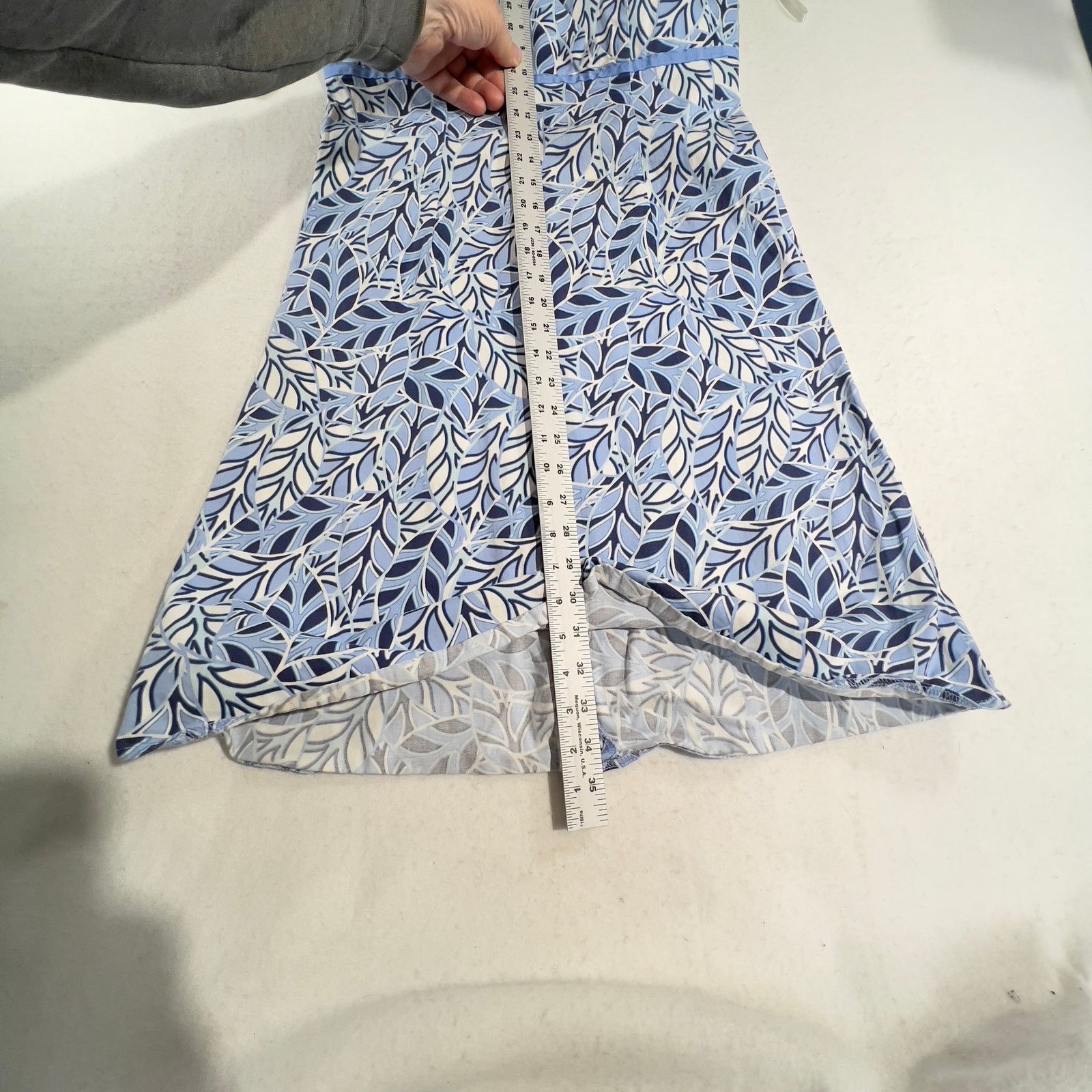 Other Bay Studio Mini Dress Sz 8 Blue White Floral Back Zip Pleat Size M / US 6-8 / IT 42-44 - 5 Thumbnail