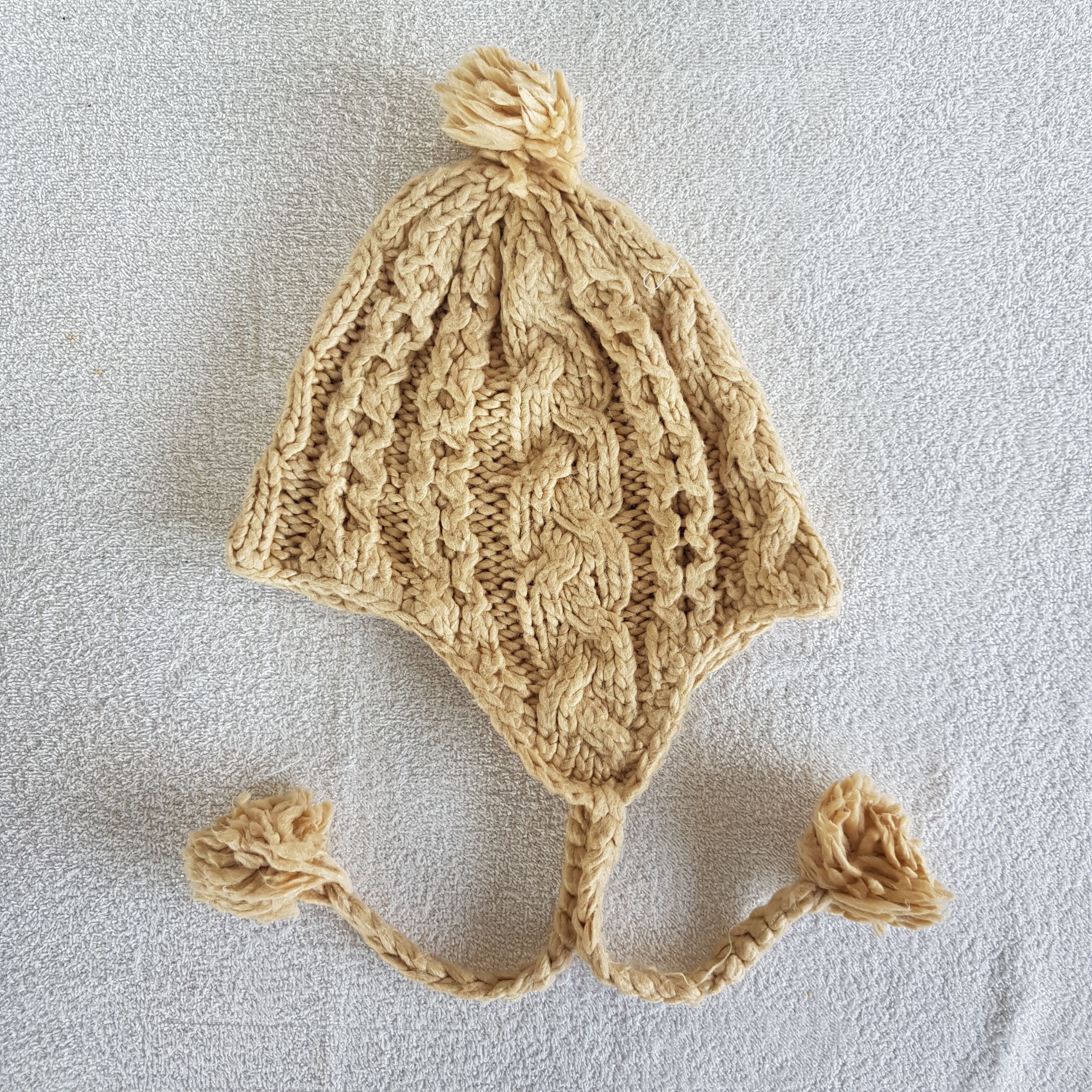Homespun Knitwear Vintage Japanese Earflap Beanie Ribbed Knit Snow Caps Hats. Size ONE SIZE - 5 Thumbnail