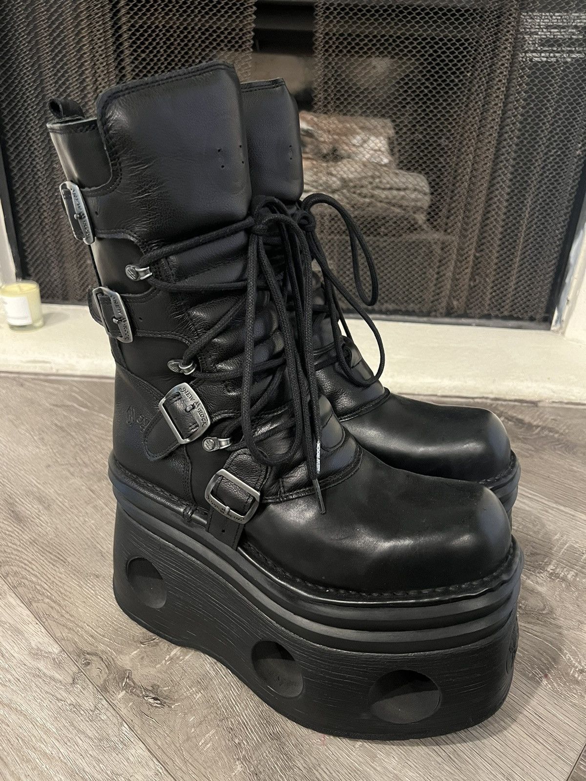 New Rock New Rock newrock Leather Biker Boots EU44 | Grailed