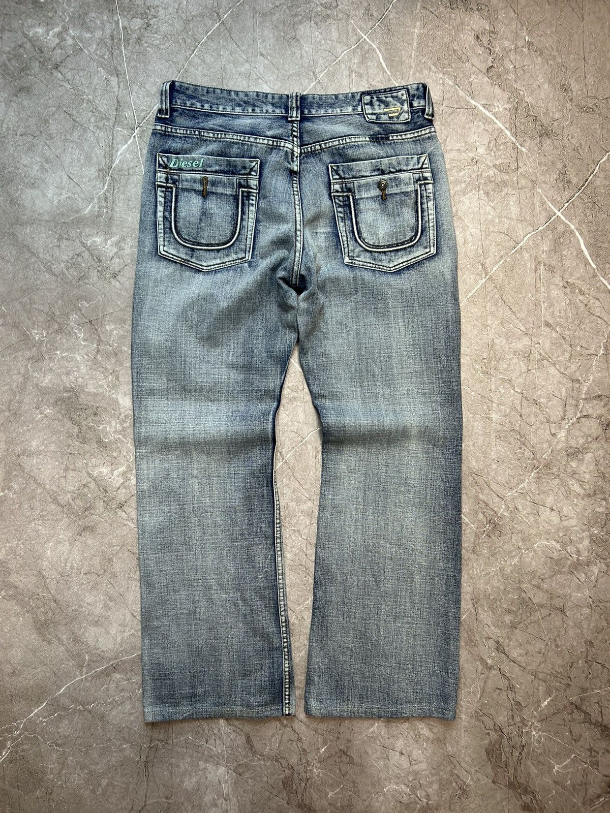 Diesel × Diesel Black Gold Rare Vintage 90s Diesel Industrtry Faded Blue Jeans Size US 36 / EU 52 - 2 Thumbnail