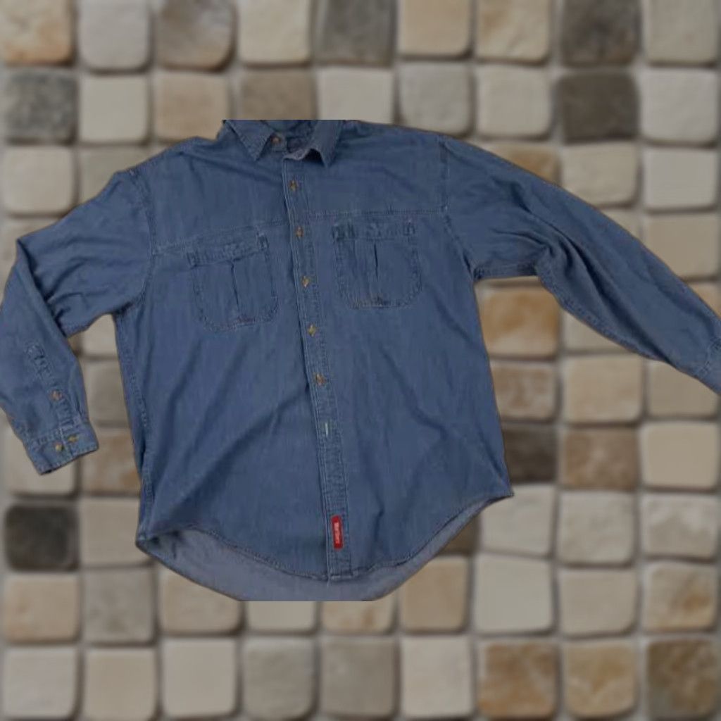 Marlboro VINTAGE Marlboro Country Store Shirt Blue Denim Full Button Up XL Long Sleeve Mens Size US XL / EU 56 / 4 - 1 Thumbnail