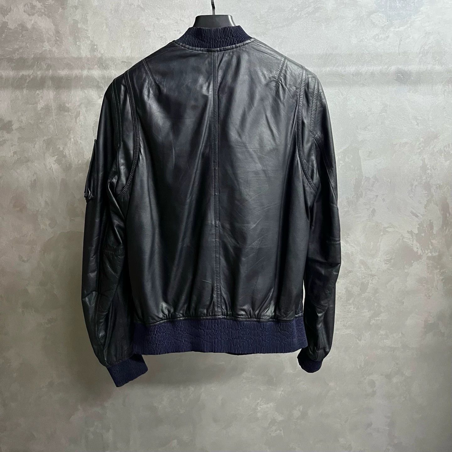 Burberry Burberry Latest Blue Solid Stand Collar Leather Jacket Size US M / EU 48-50 / 2 - 5 Thumbnail