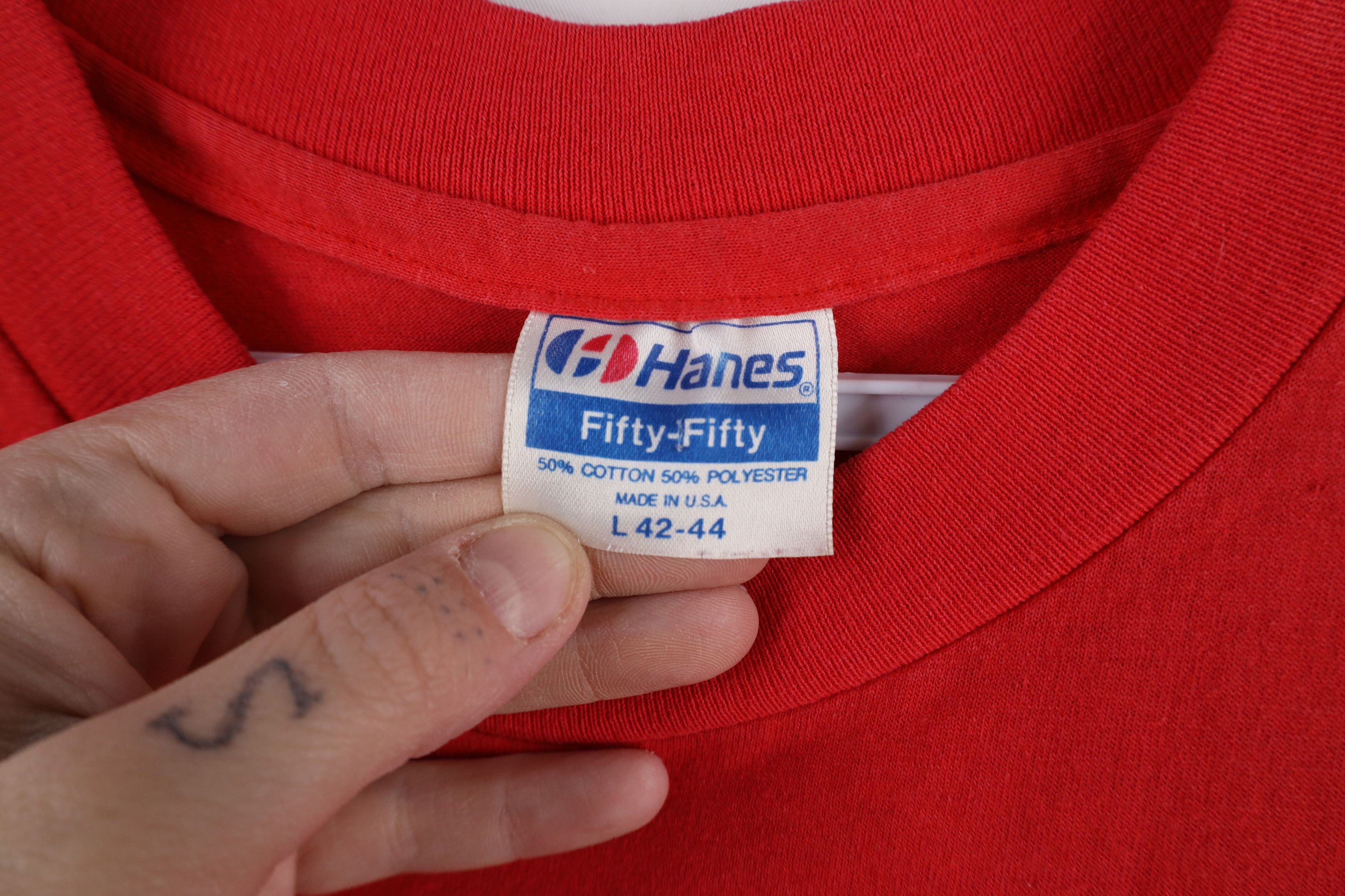 Hanes × Vintage Vintage 80s 90s Spell Out Ohio State University T-Shirt USA Size US L / EU 52-54 / 3 - 9 Thumbnail