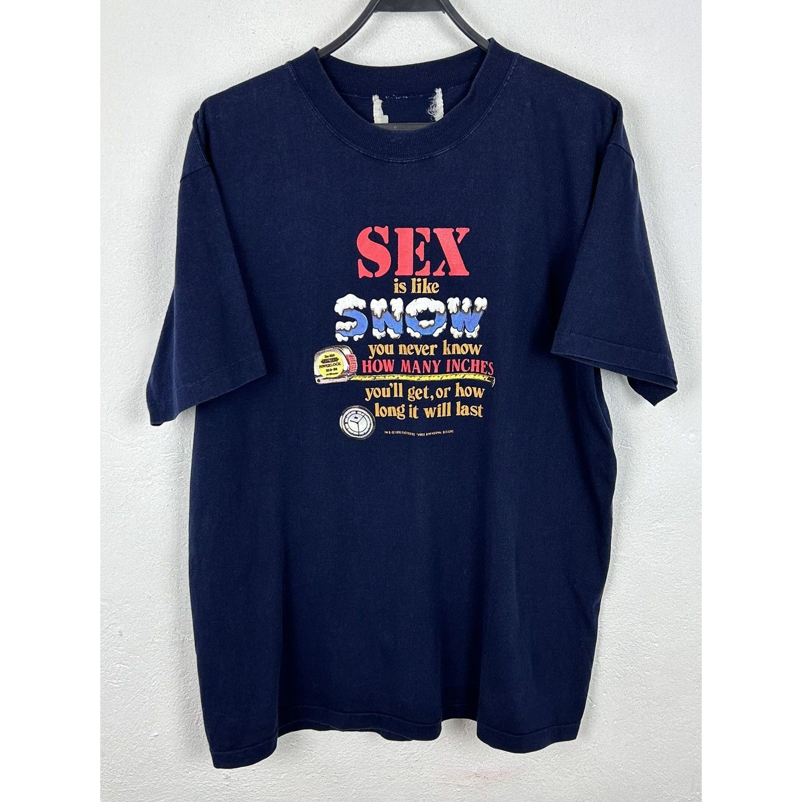 Vintage 90s Vintage "Sex Is Like A Snow" Humor Easyriders 1993 Tee Size US L / EU 52-54 / 3 - 1 Thumbnail