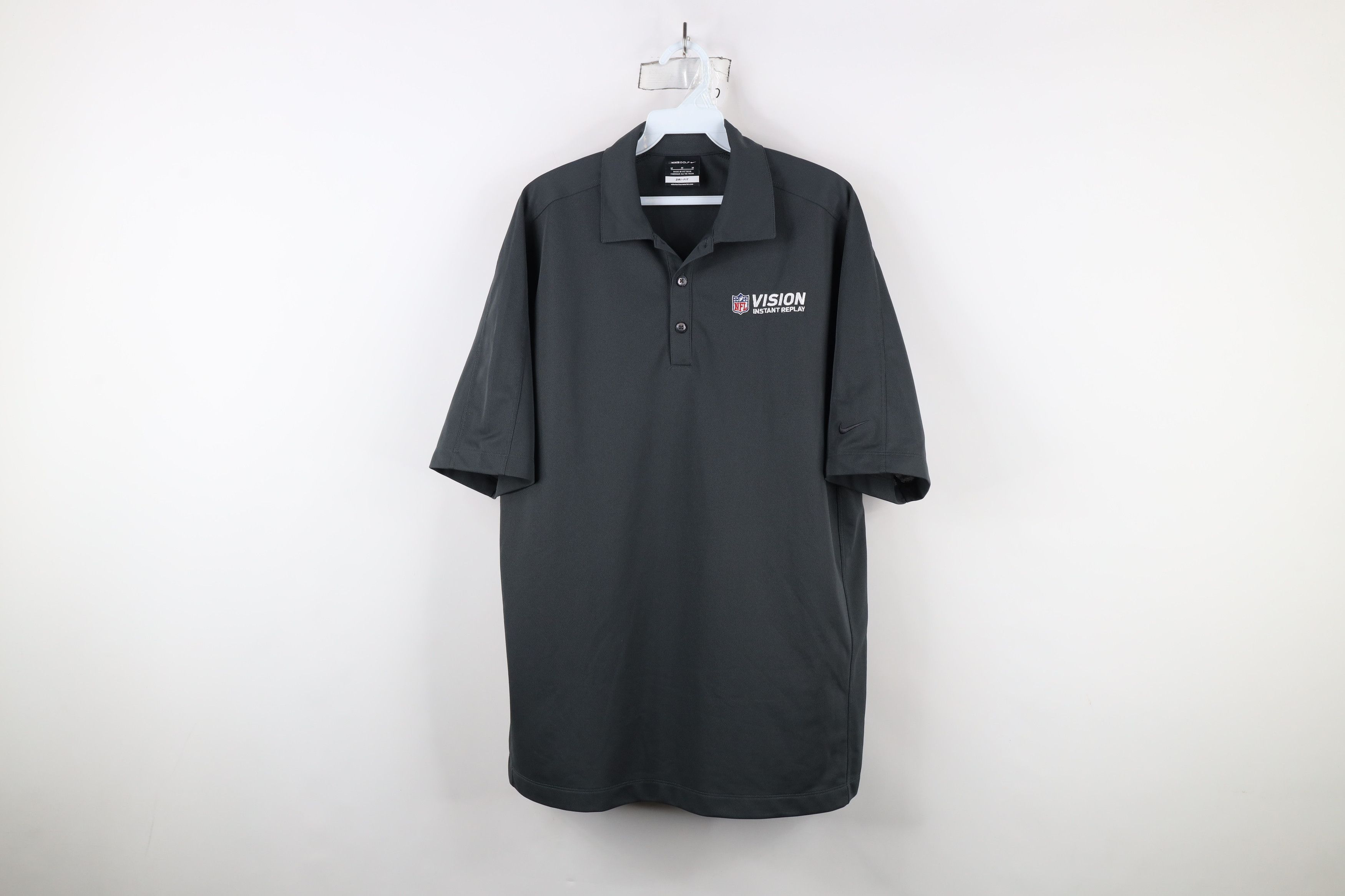 Nike × Vintage Nike NFL Out Vision Instant Replay Collared Polo Shirt Gray Size US M / EU 48-50 / 2 - 1 Thumbnail