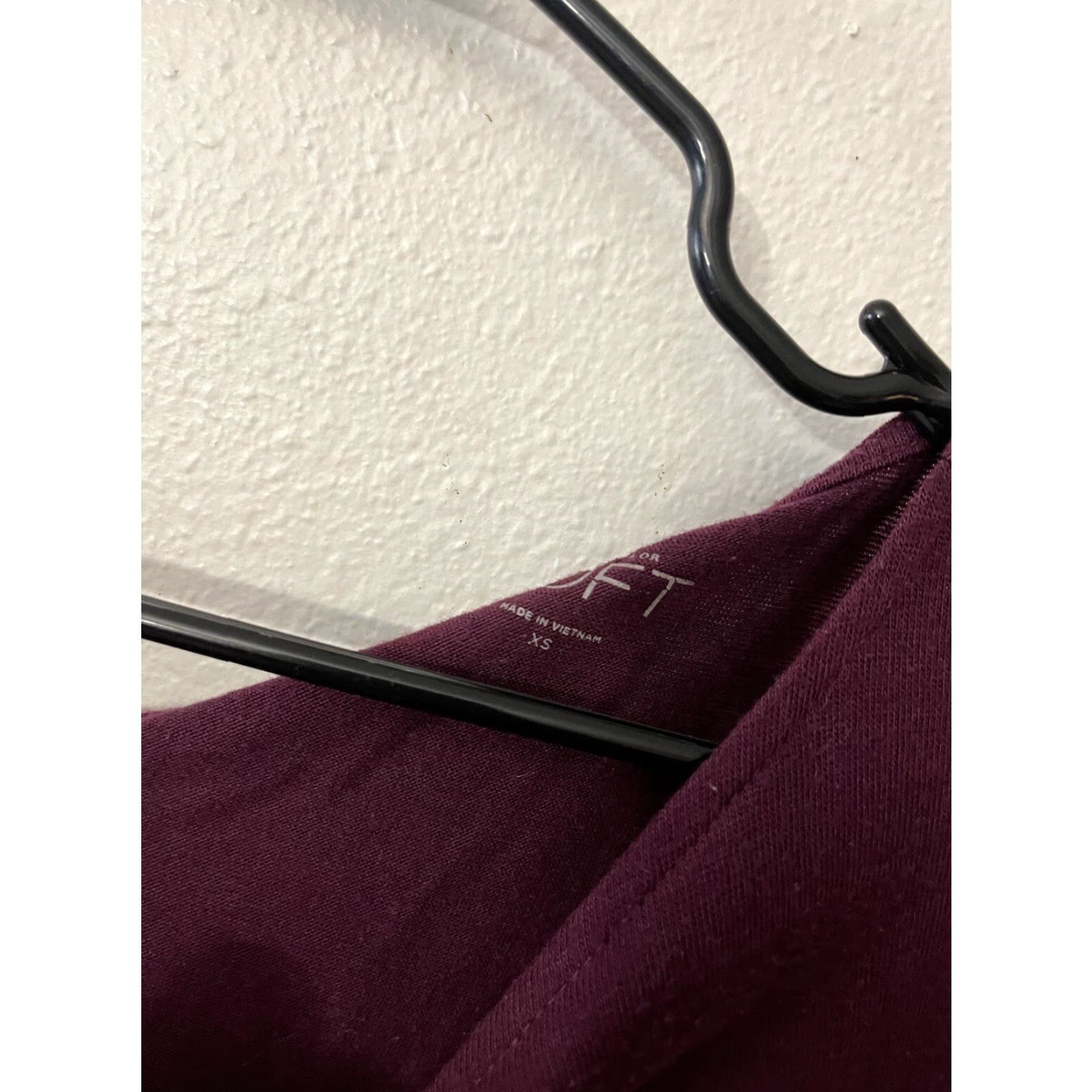 Loft VINTAGE LOFT Shirt Women's XS Maroon Crew Neck 3/4 Sleeve Blouse Short History? (Wait) Size XS / US 0-2 / IT 36-38 - 3 Thumbnail